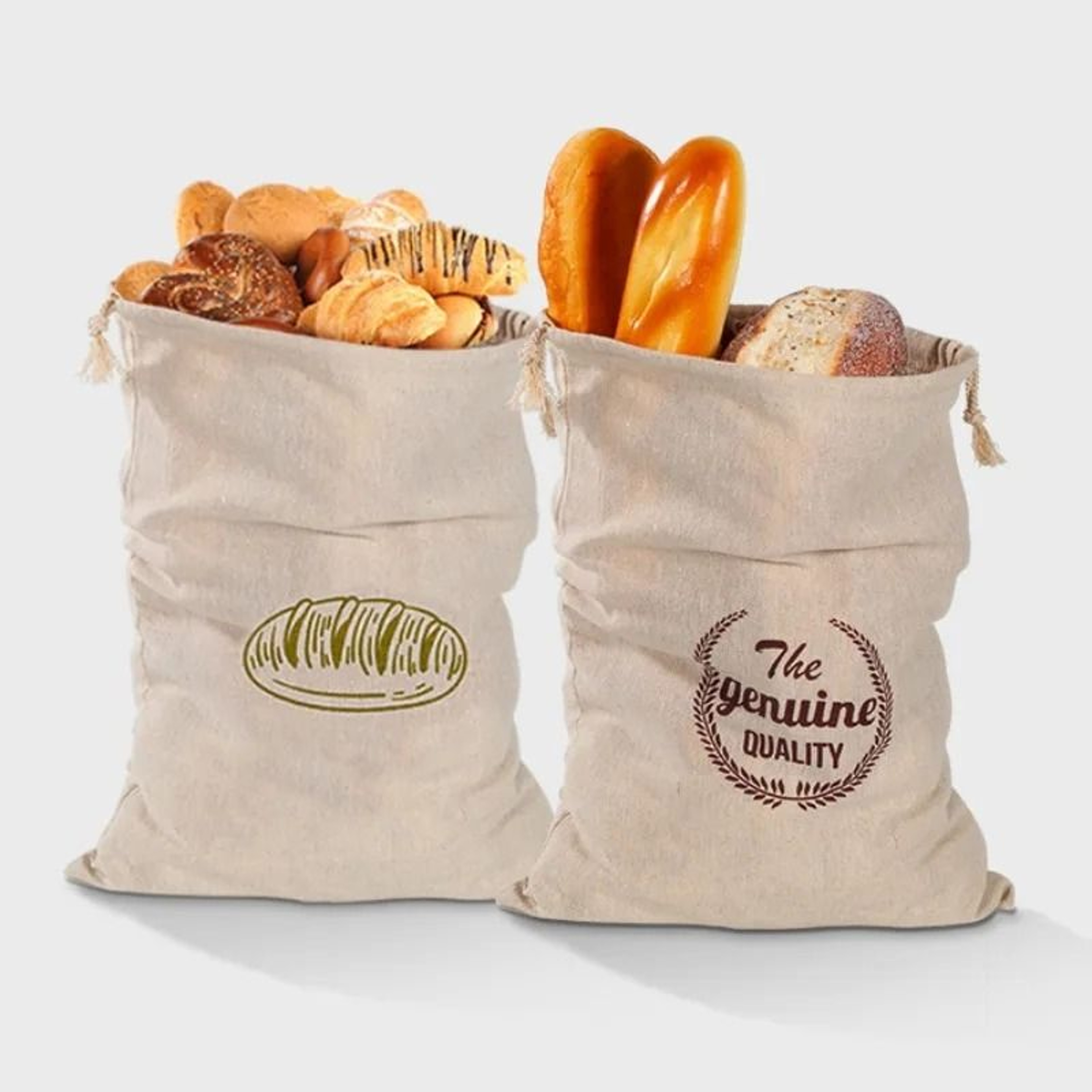 Elite Reusable Linen Drawstring Bread Storage Bag 5