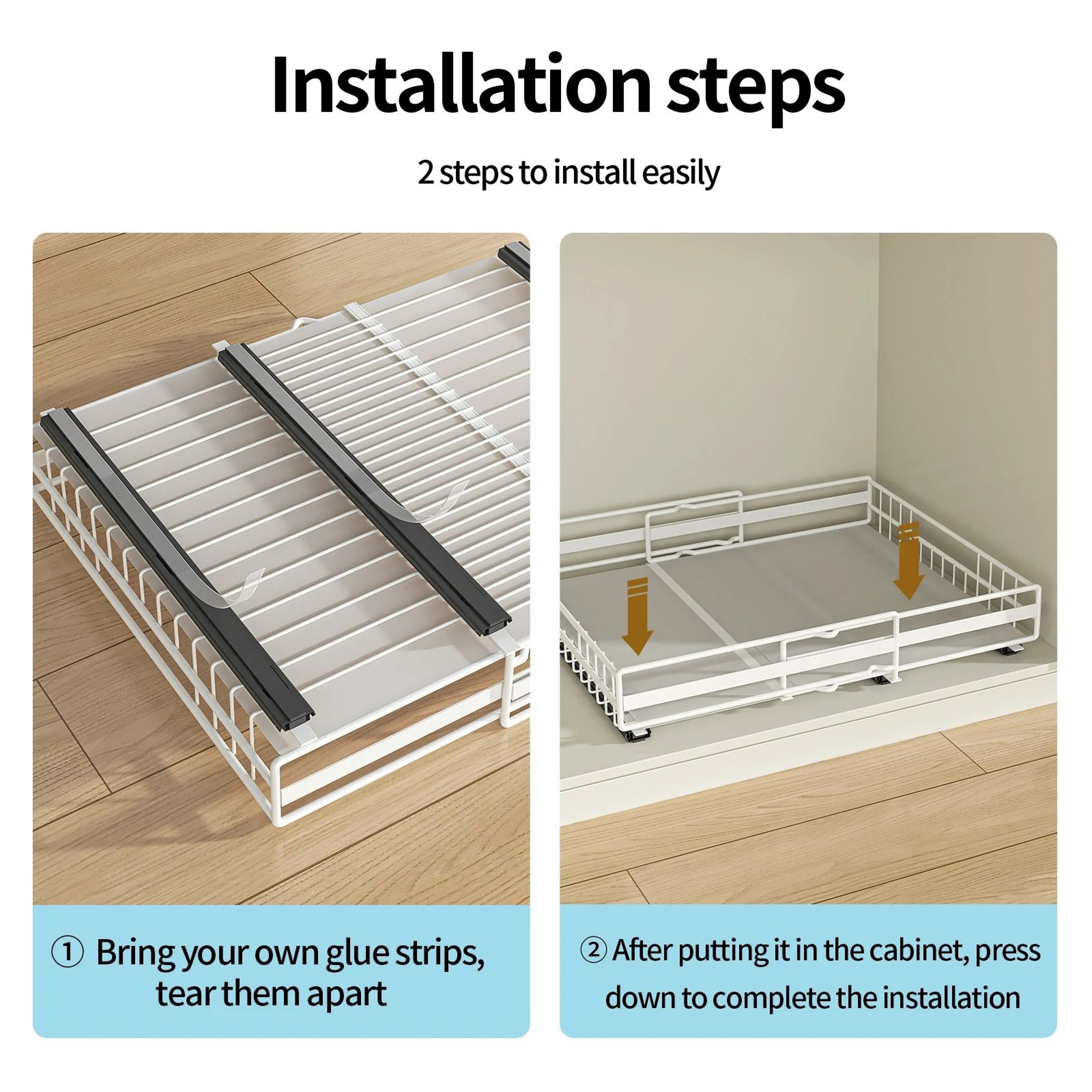 SlideOut UnderSink Cabinet Storage Drawer And Pot Rack 5