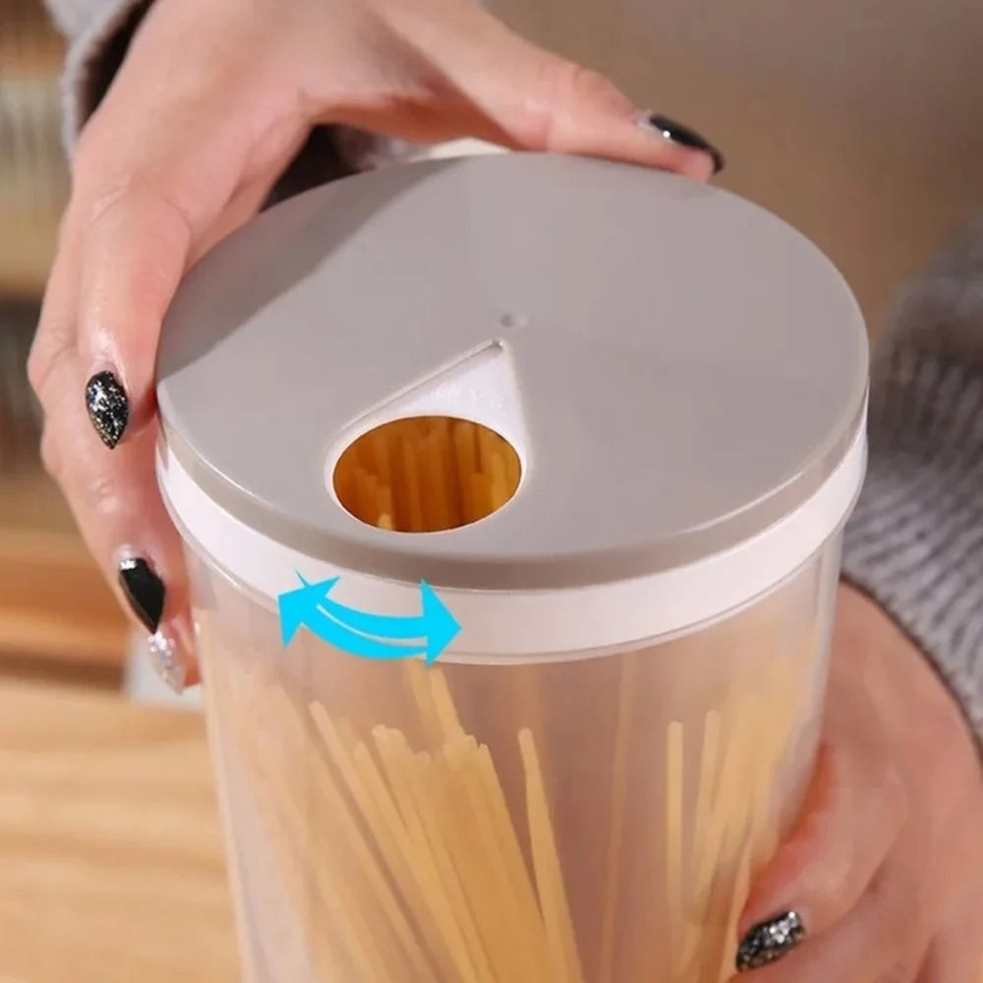 Airtight Pasta PortionControl Container And Dry Ingredient Storage Jar 4