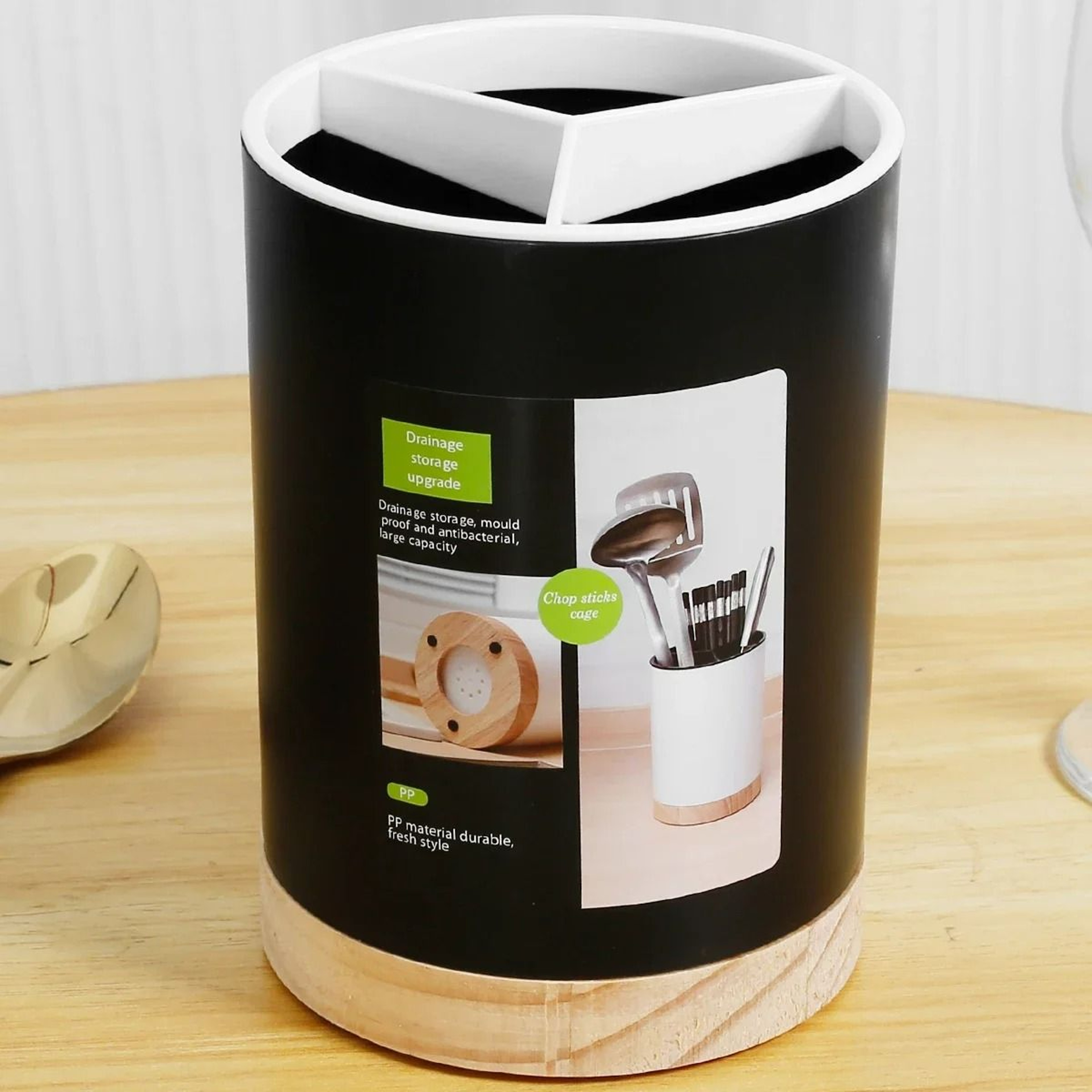 360 Rotating MultiGrid Kitchen Utensil Holder And Tableware Drainer 7