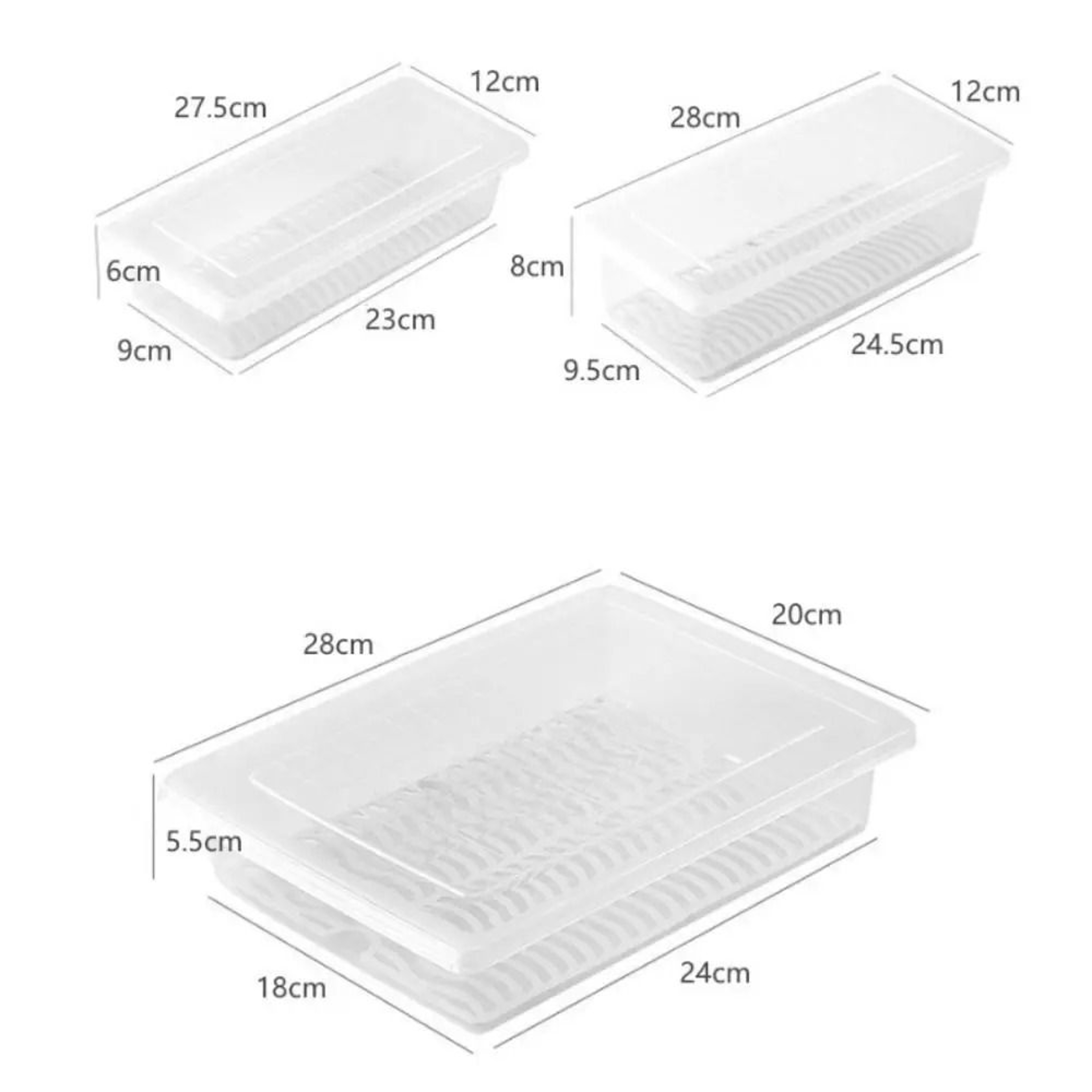 Transparent Refrigerator Food Storage Box With Removable Drain Tray 5