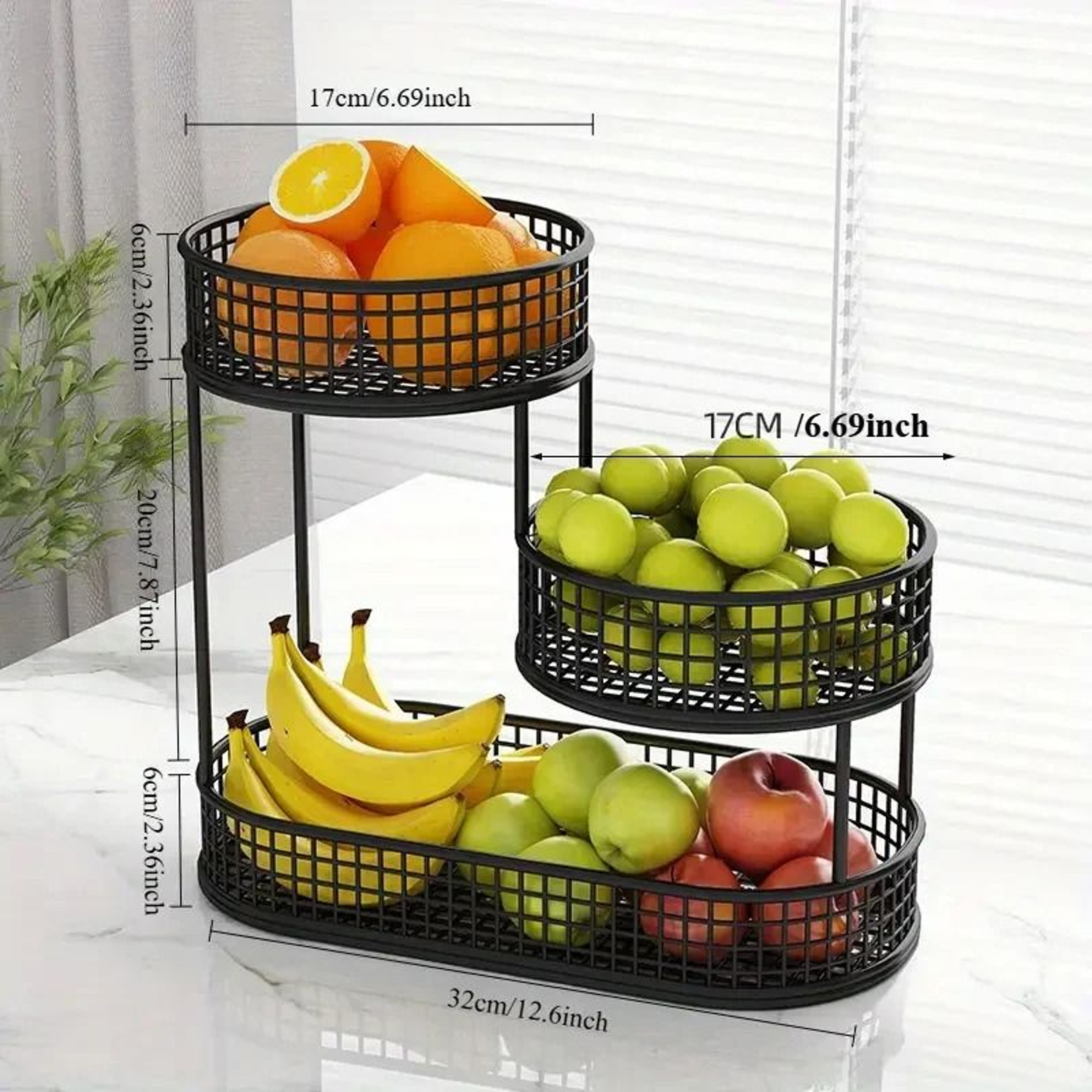 MultiLayer Stackable Fruit Tray And Removable Kitchen Storage Rack 6