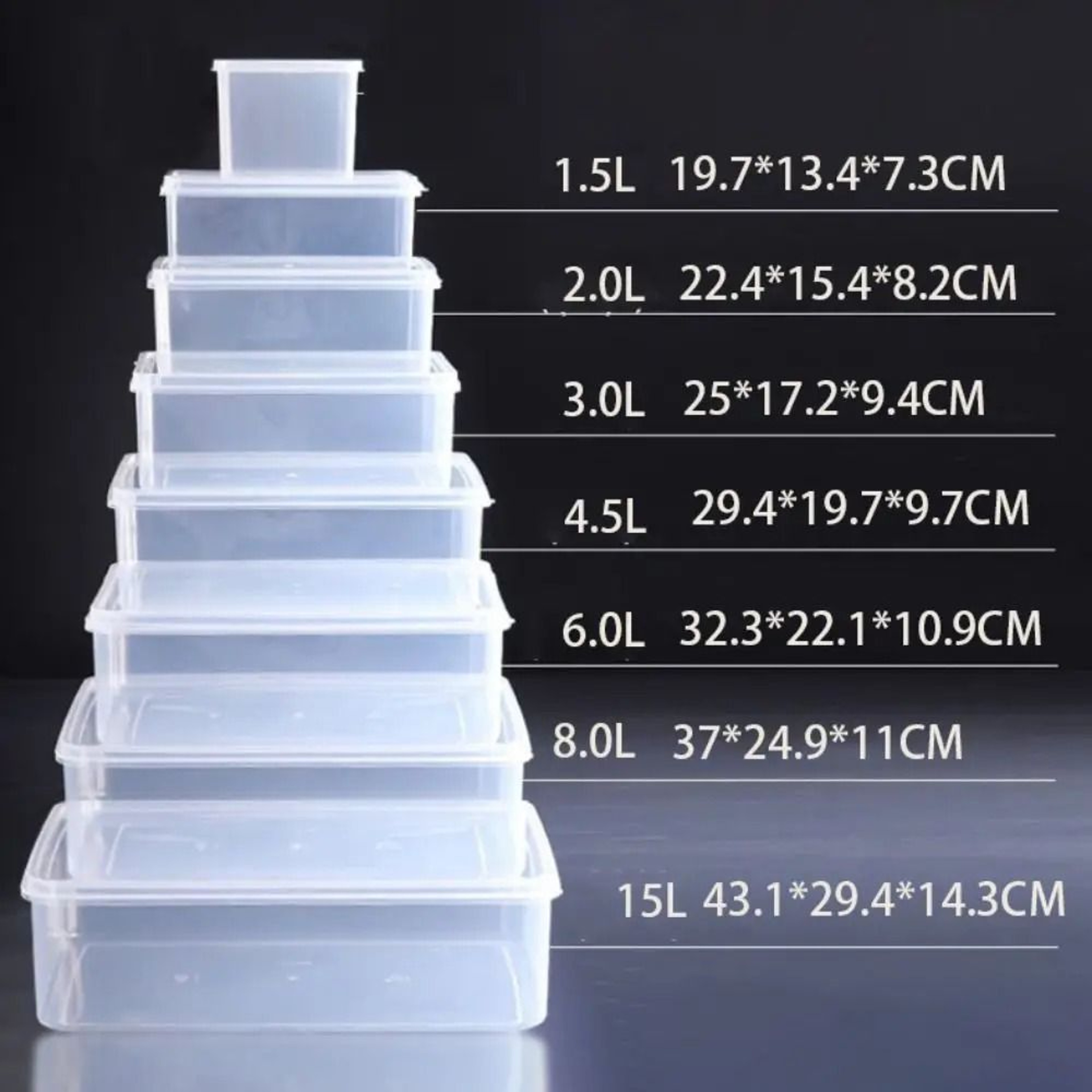 Durable Transparent Airtight Storage Box  Rectangular Food Preservation Case 6