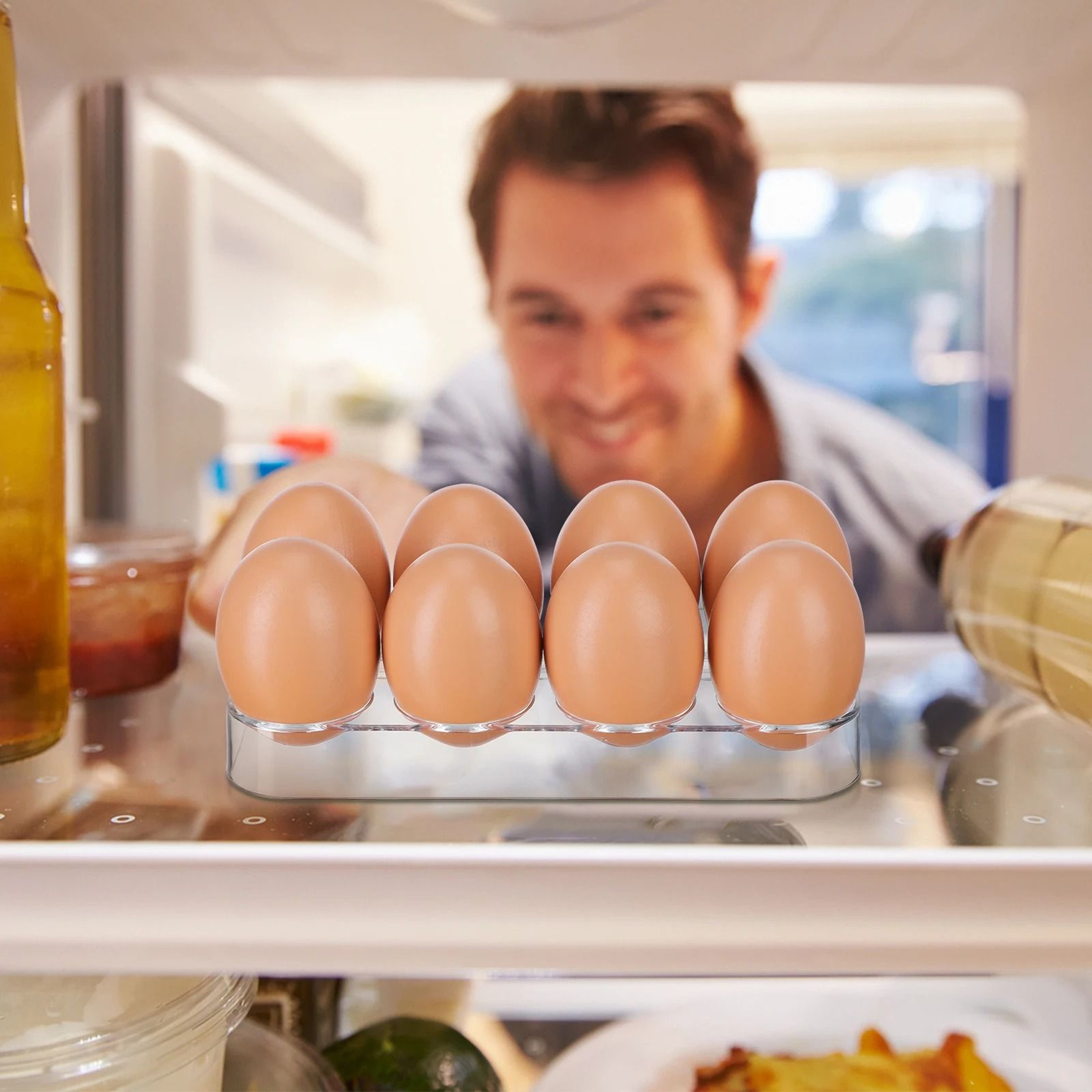 Clear Stackable Refrigerator Egg Container Tray  Storage Box 5