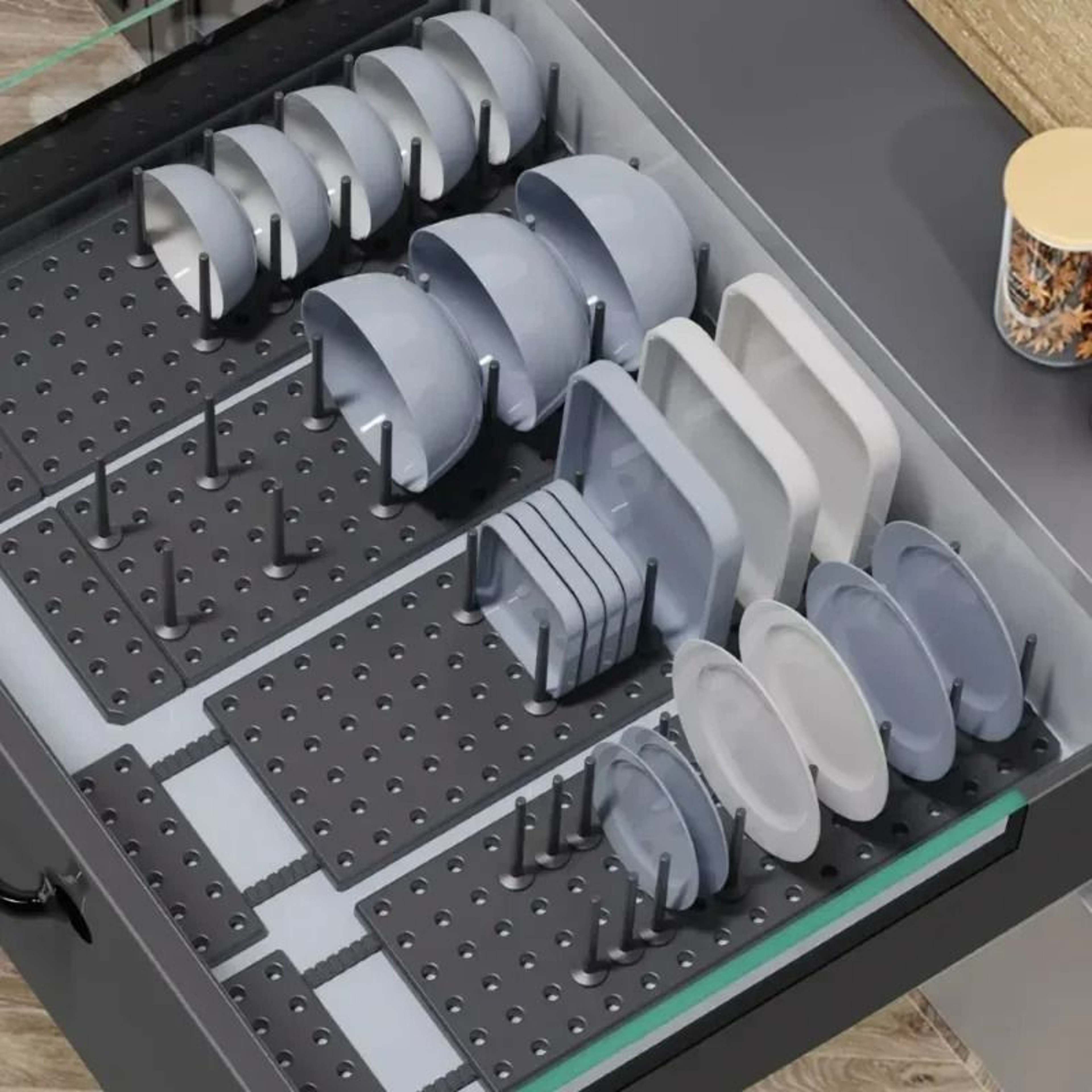 Telescopic Dish  Plate Drying Rack Organizer With Adjustable Pegs 0