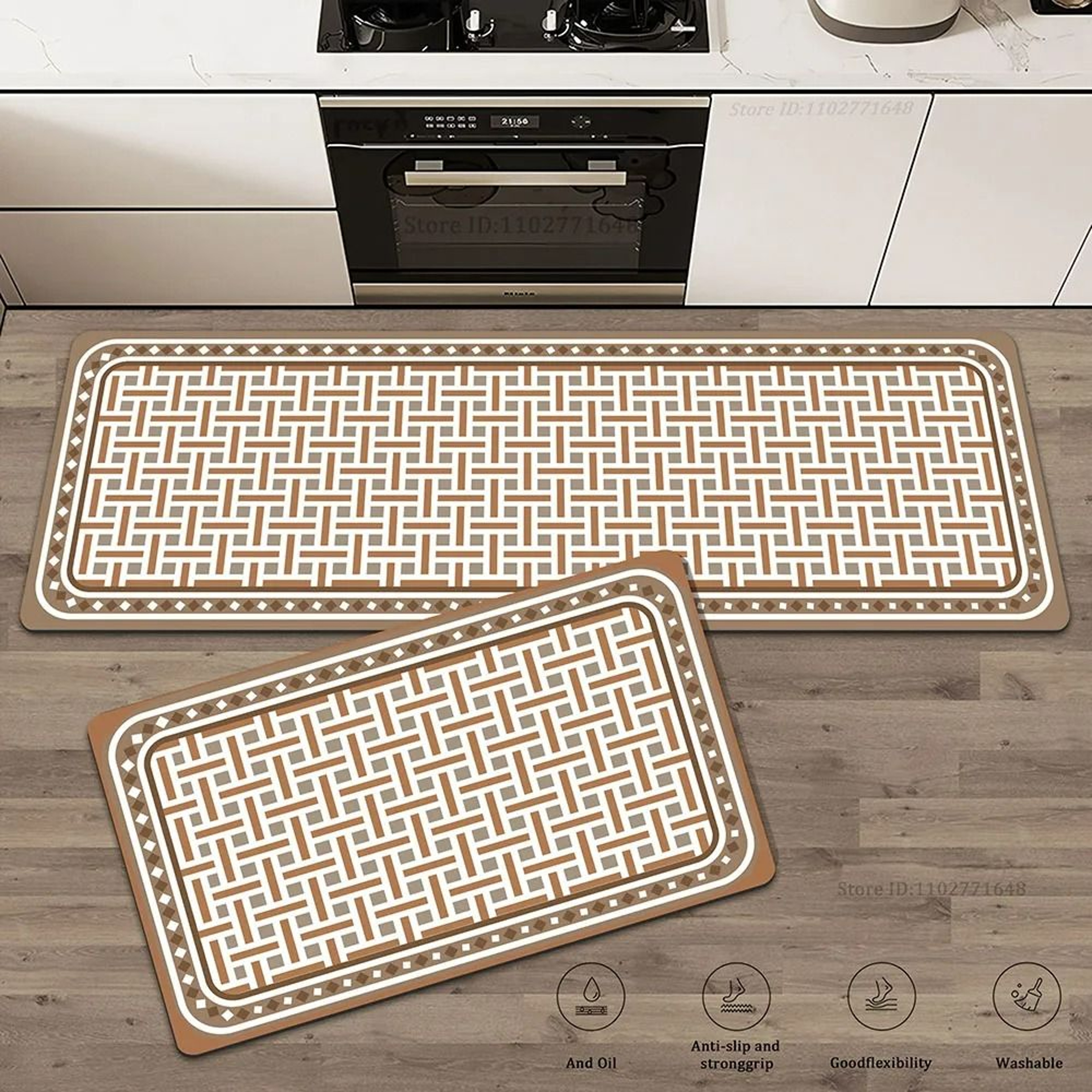 Colorful NonSlip Kitchen Carpet  Washable Absorbent Floor Mat 4
