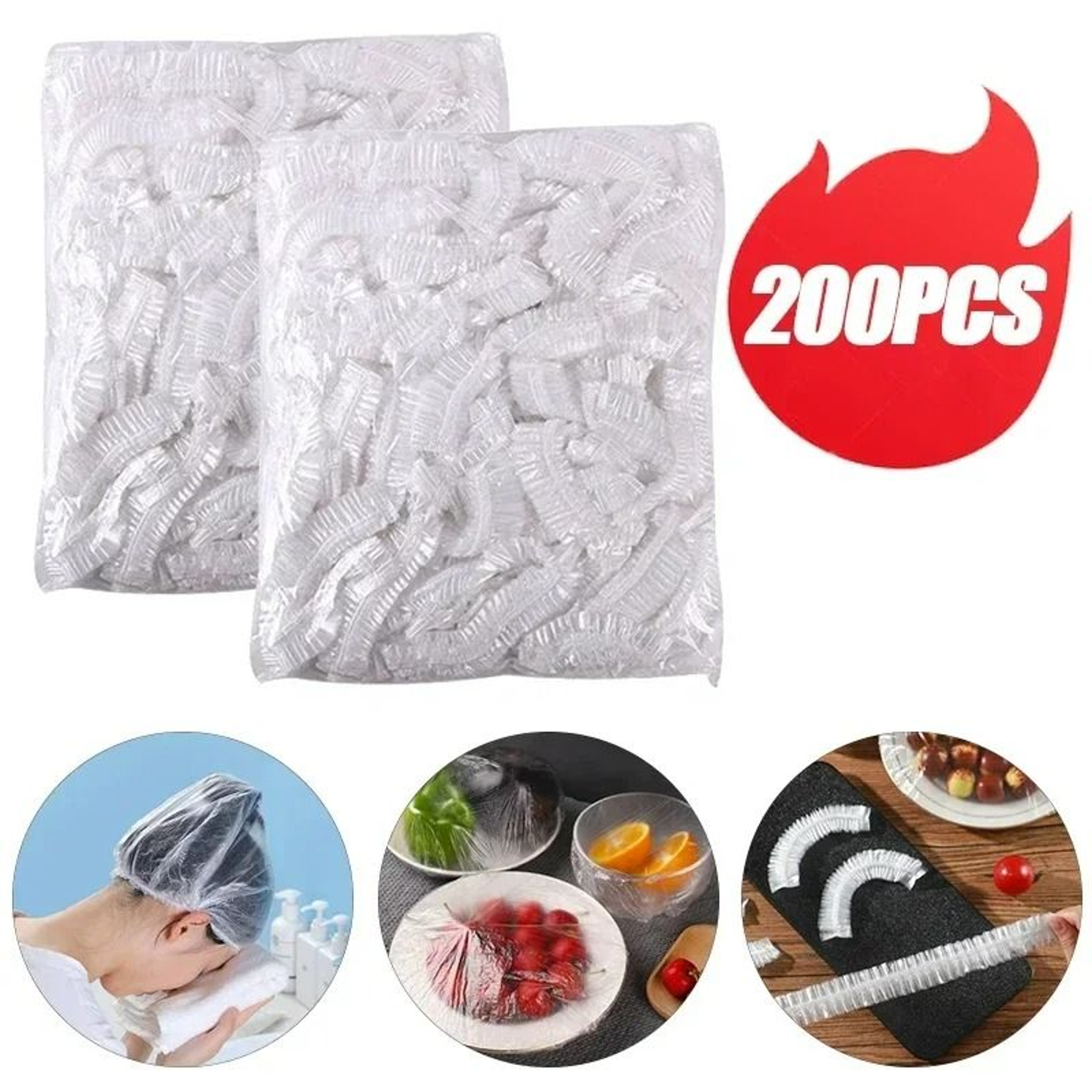 200Piece MultiPurpose Waterproof Elastic Covers  Disposable Caps 1