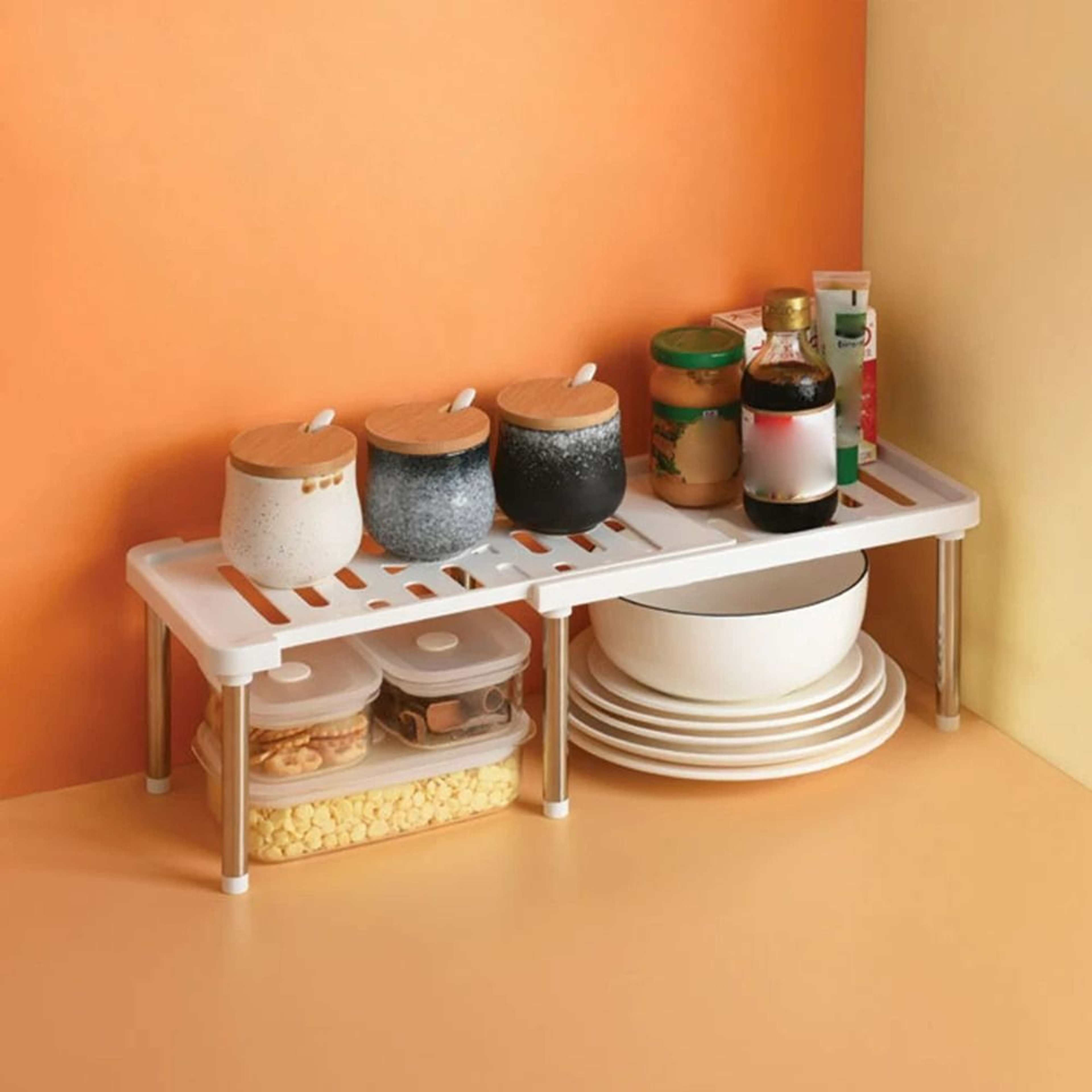 Telescopic Stainless Steel UnderSink Shelf  Storage Rack 3