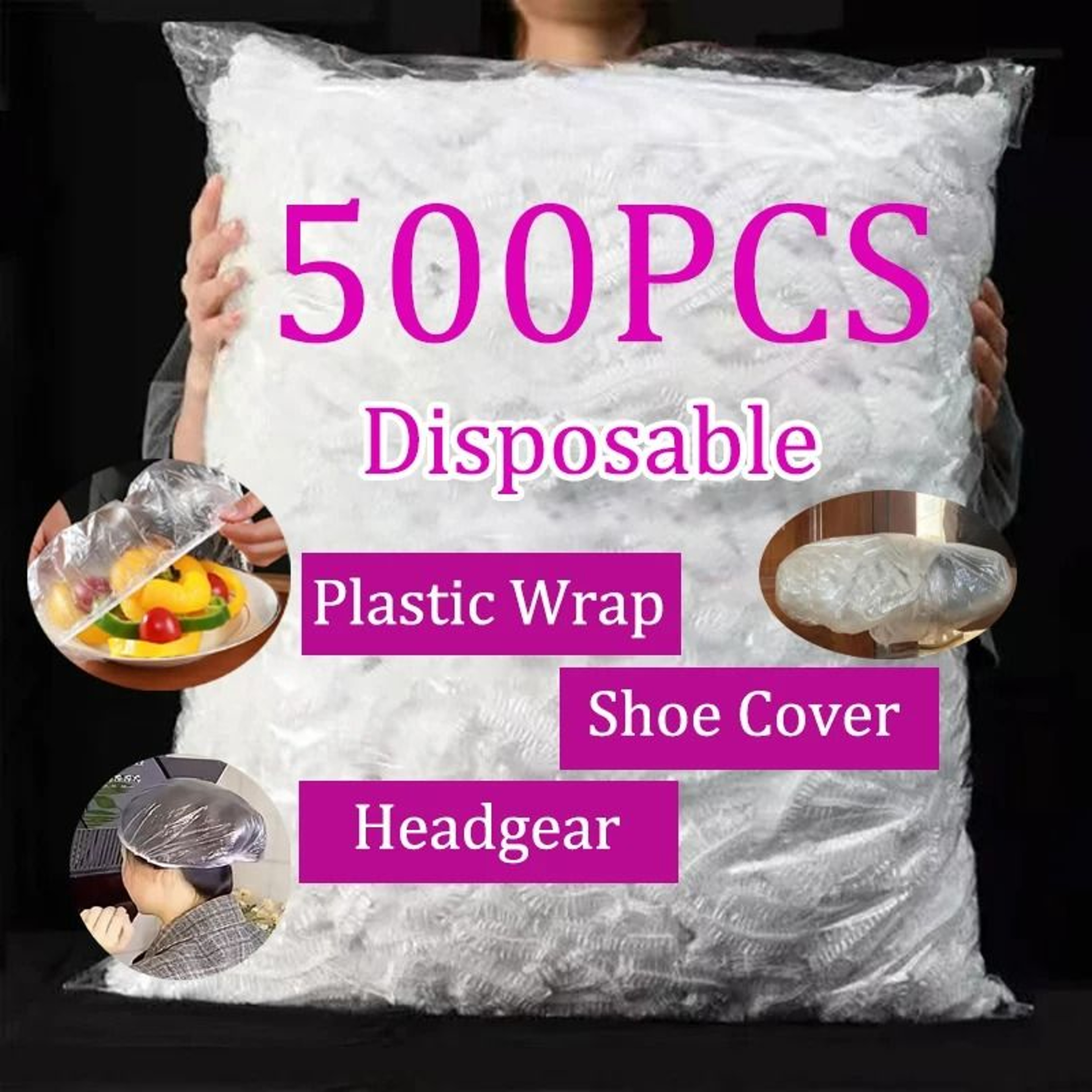 500Piece Bulk Elastic Food Covers  MultiPurpose Protective Caps 0