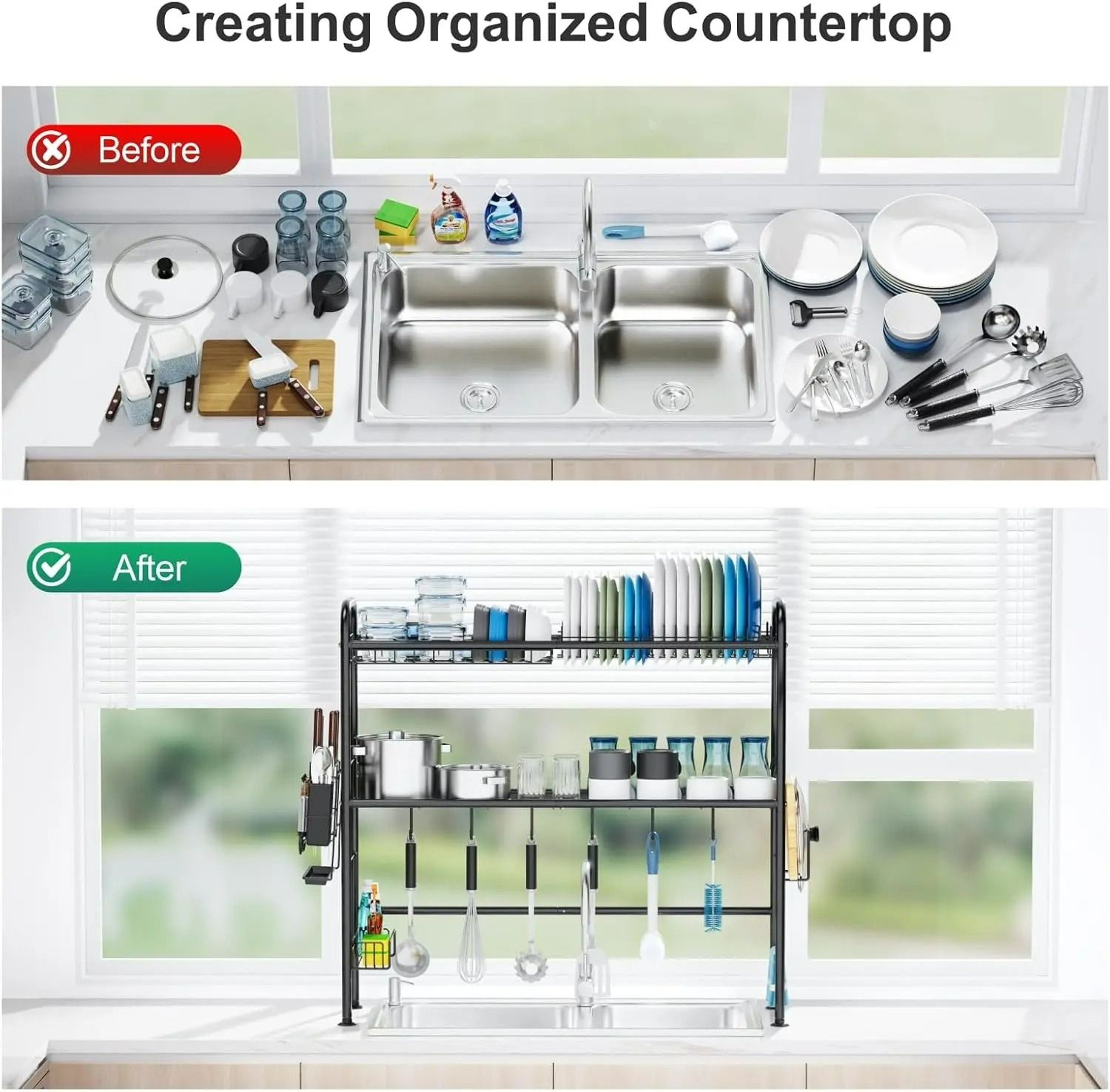 OvertheSink 2Tier Dish Drying Rack  AboveSink Kitchen Drainer 2