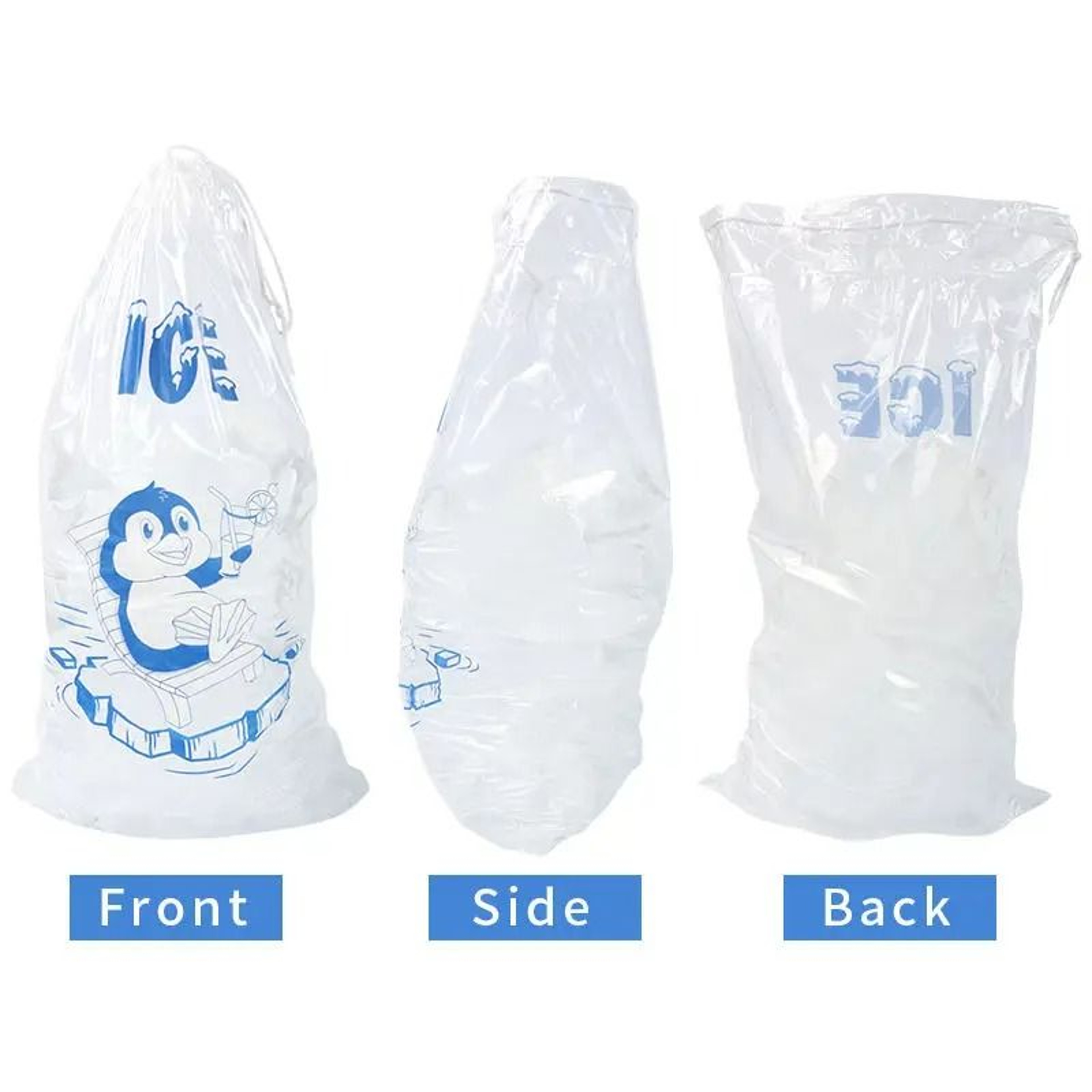 10Pack HeavyDuty Ice Bags With Drawstring For Ice Machines 4