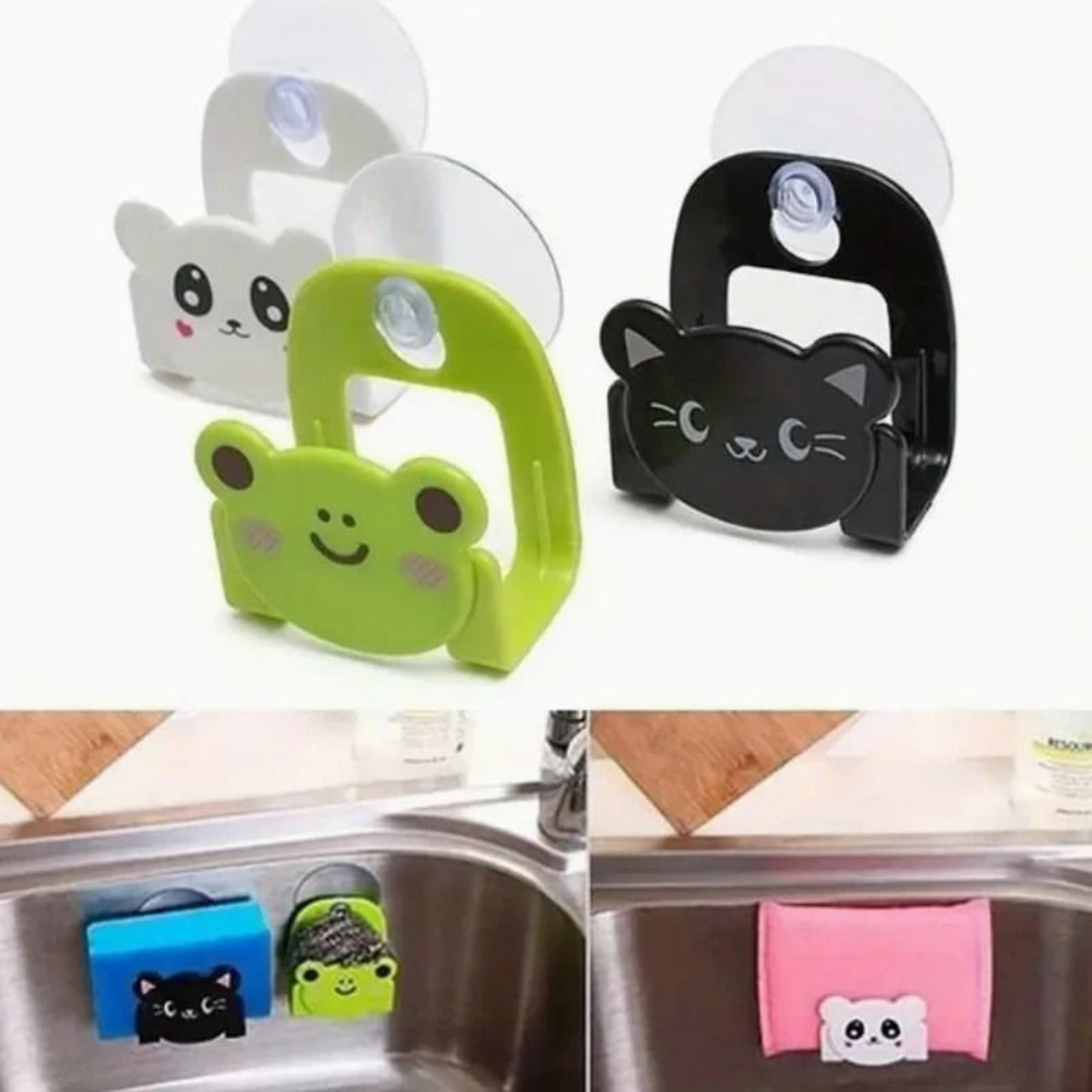 Kitchen Suction Cup Sink Drain Rack  Sponge Storage Holder 0