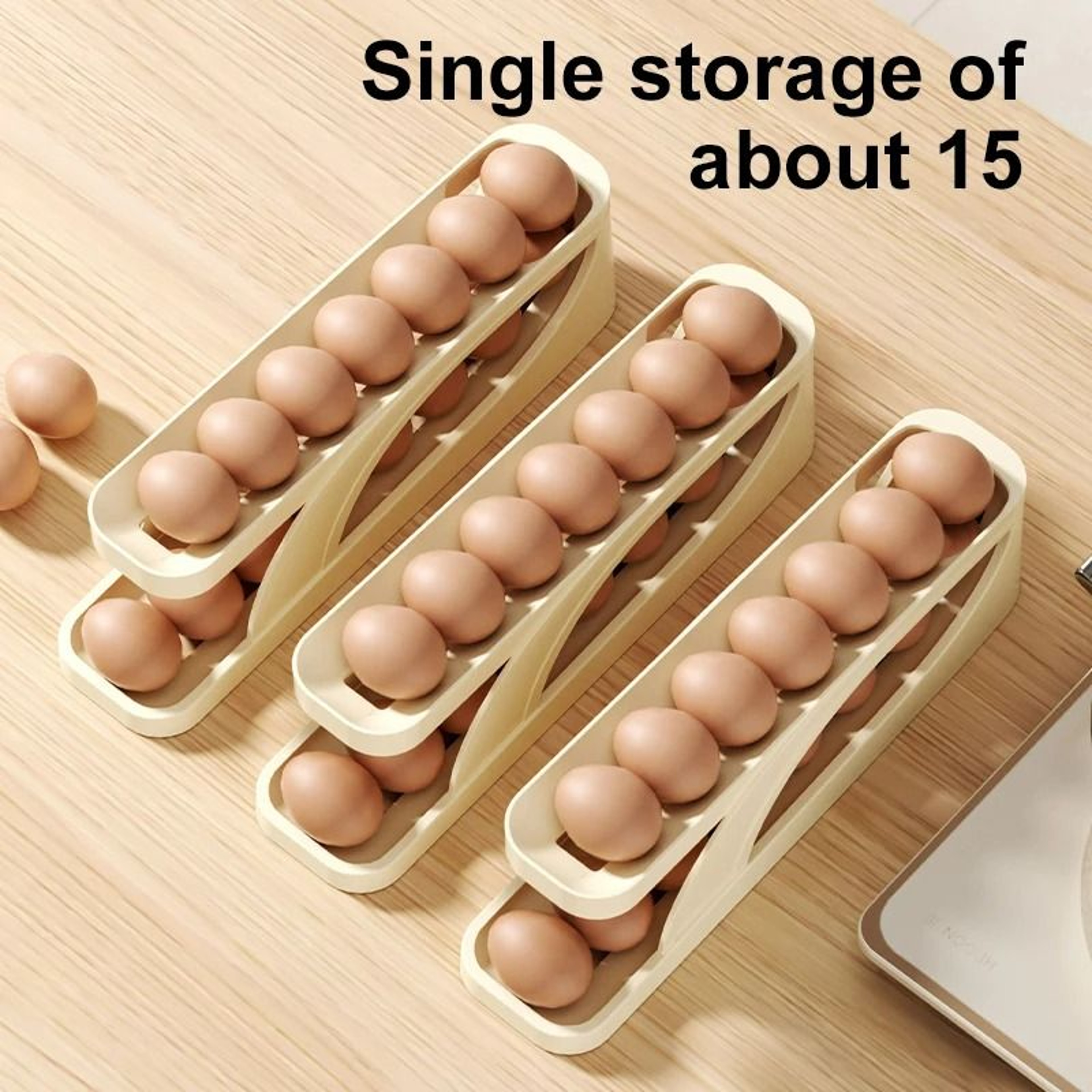 Kitchen Countertop SlideOut Egg Holder  Refrigerator Egg Roller Box 4
