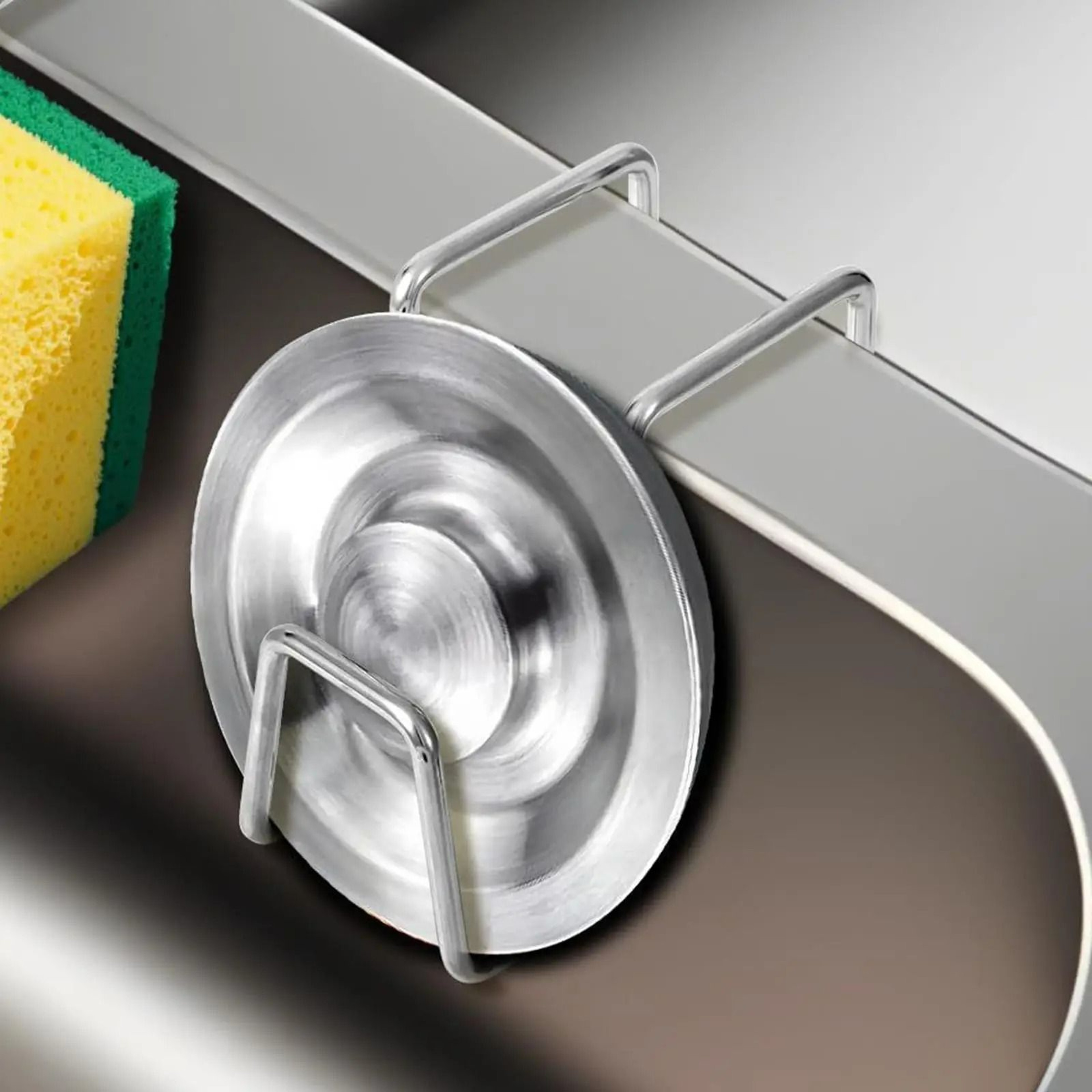 Sponge Holder For Kitchen Sink  Compact Waterproof Metal Organization Rack 2
