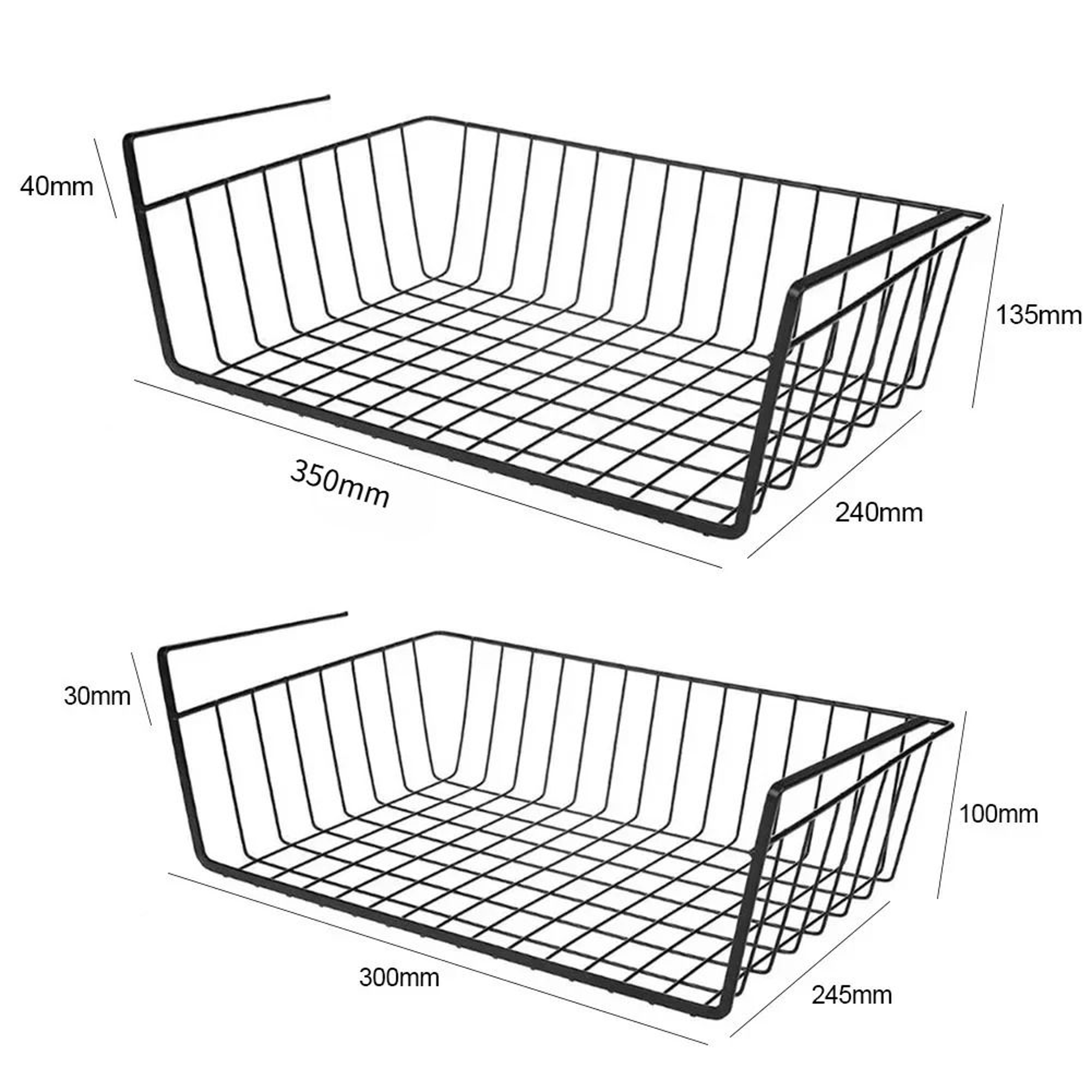 New UnderShelf Hanging Mesh Basket  Wire Cupboard Organizer 6