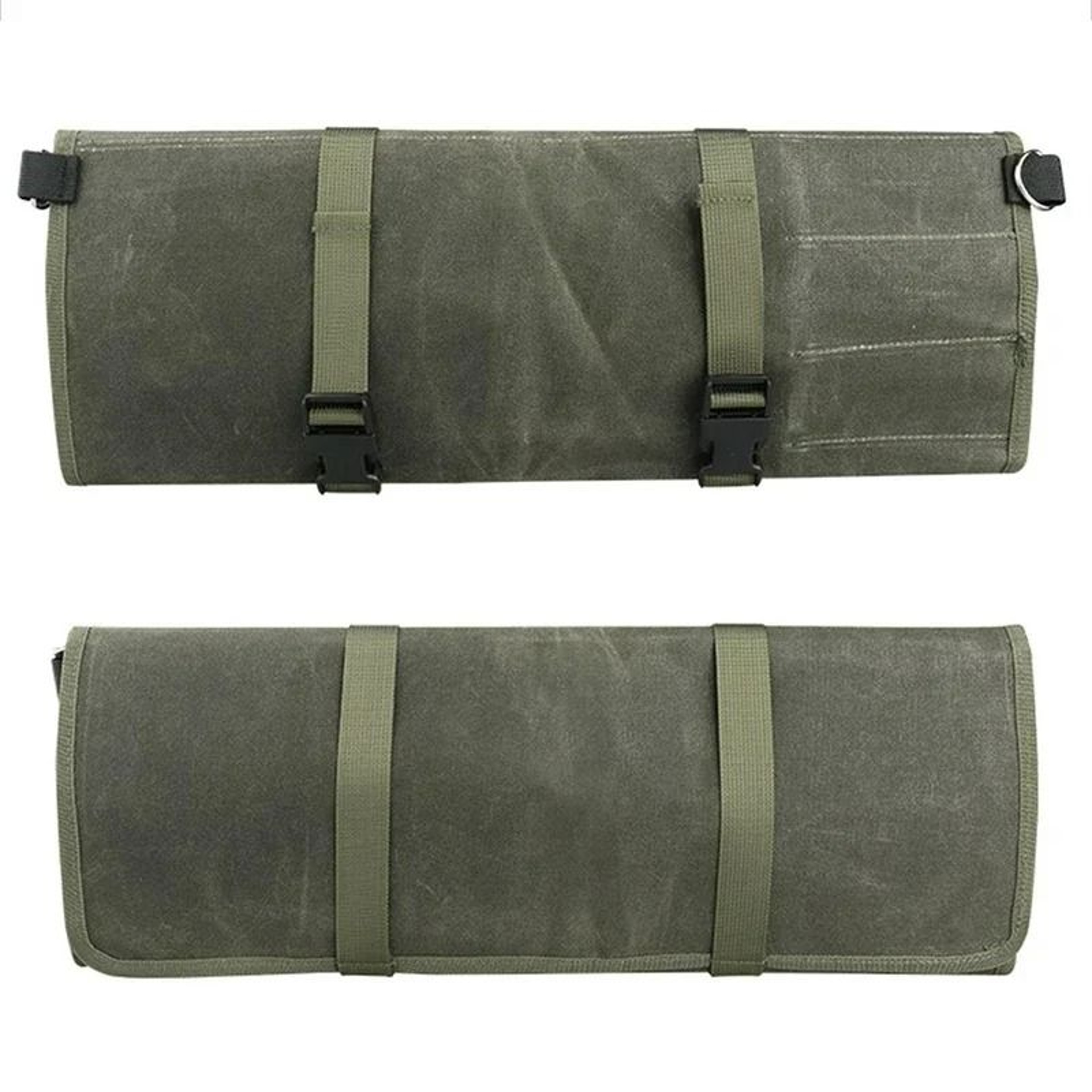 Portable Canvas Chef Knife Roll Bag  Professional Kitchen Cleaver Carrying Case 3