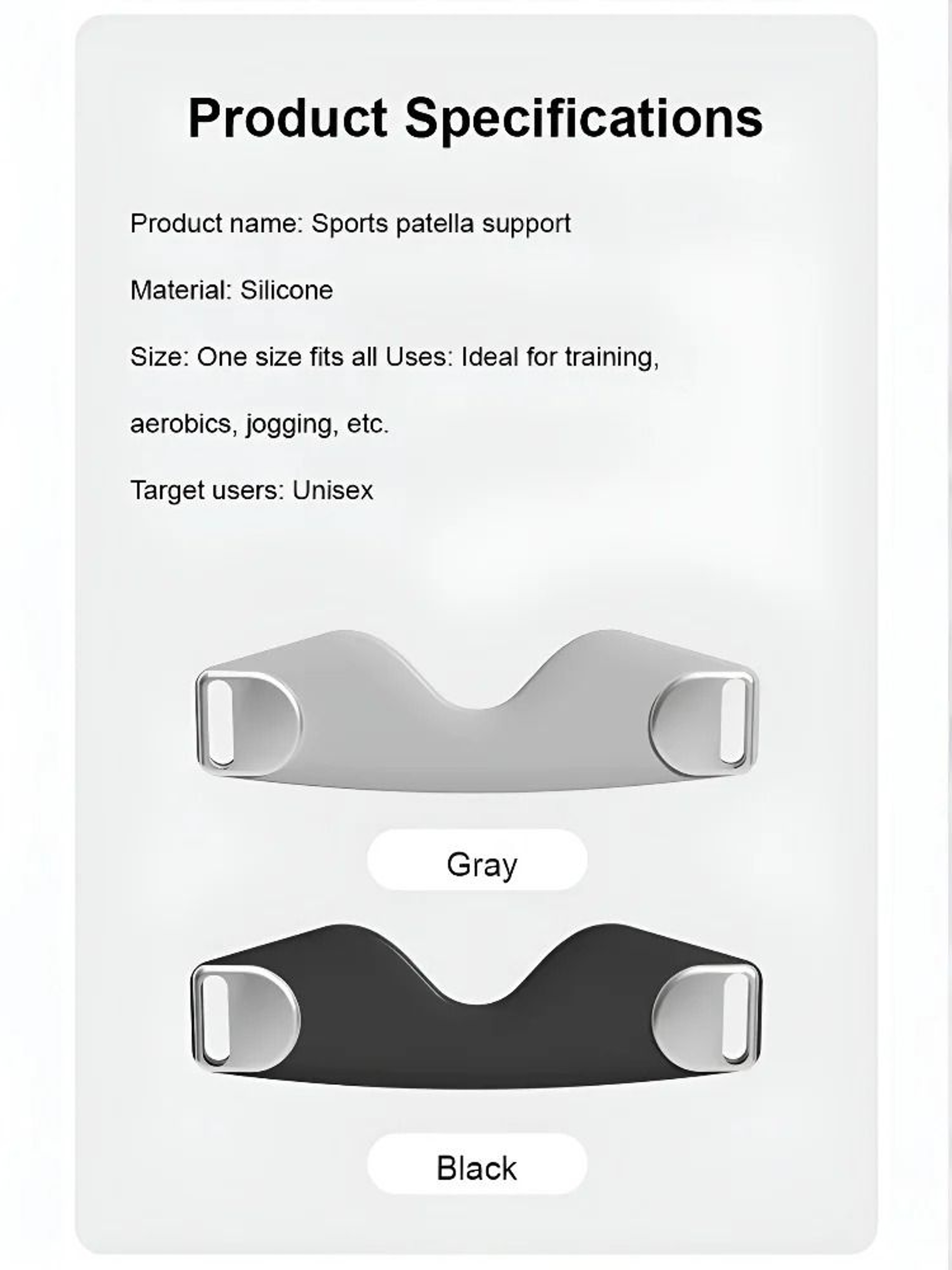 Patella Knee Strap  Adjustable Silicone Tendon Stabilizer Support Bands 6