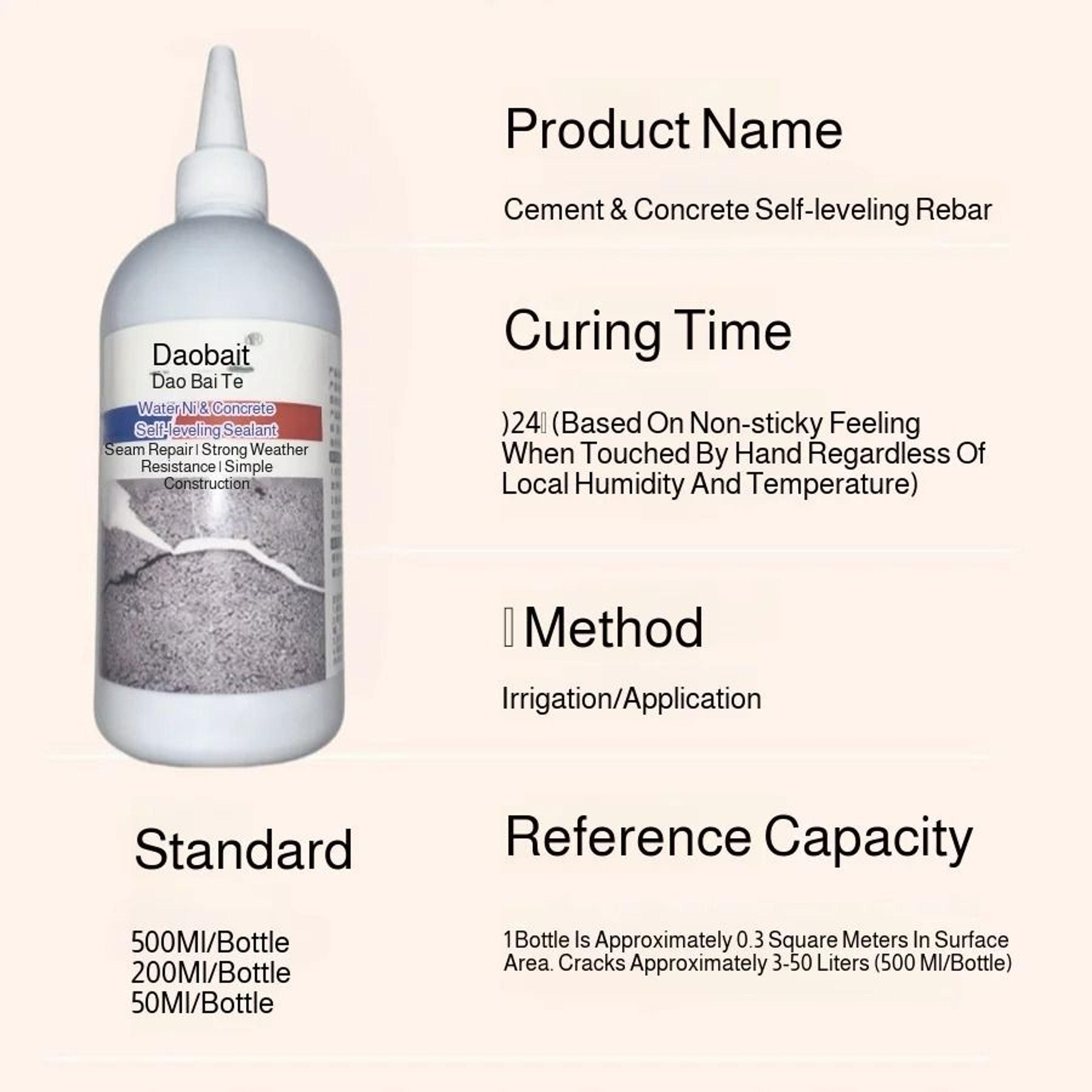 Waterproof Concrete Crack Filler  HeavyDuty Roof Caulking Glue 6