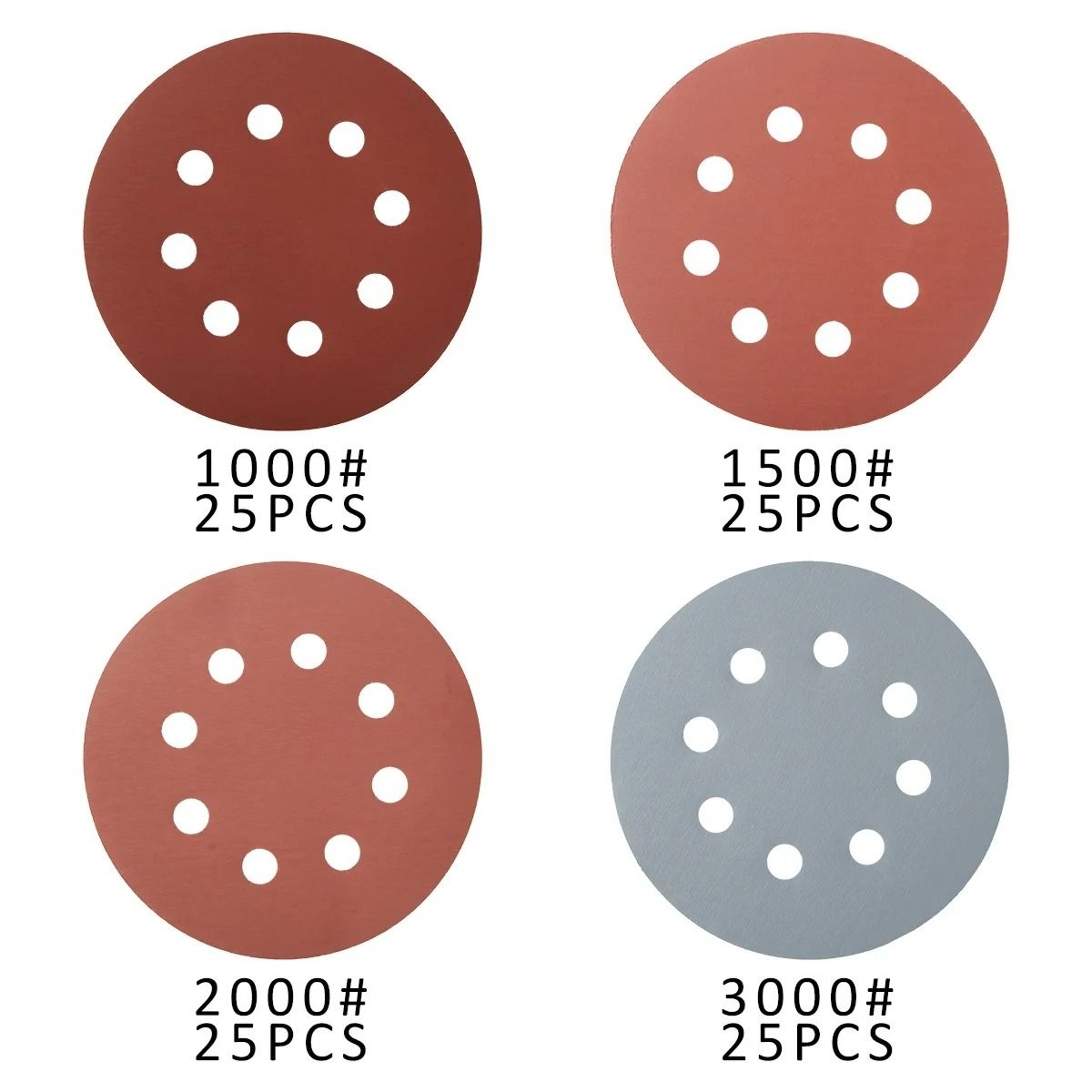 100Piece MultiGrit 5Inch Sanding Disc Set  8Hole HookandLoop Polishing Pads 4