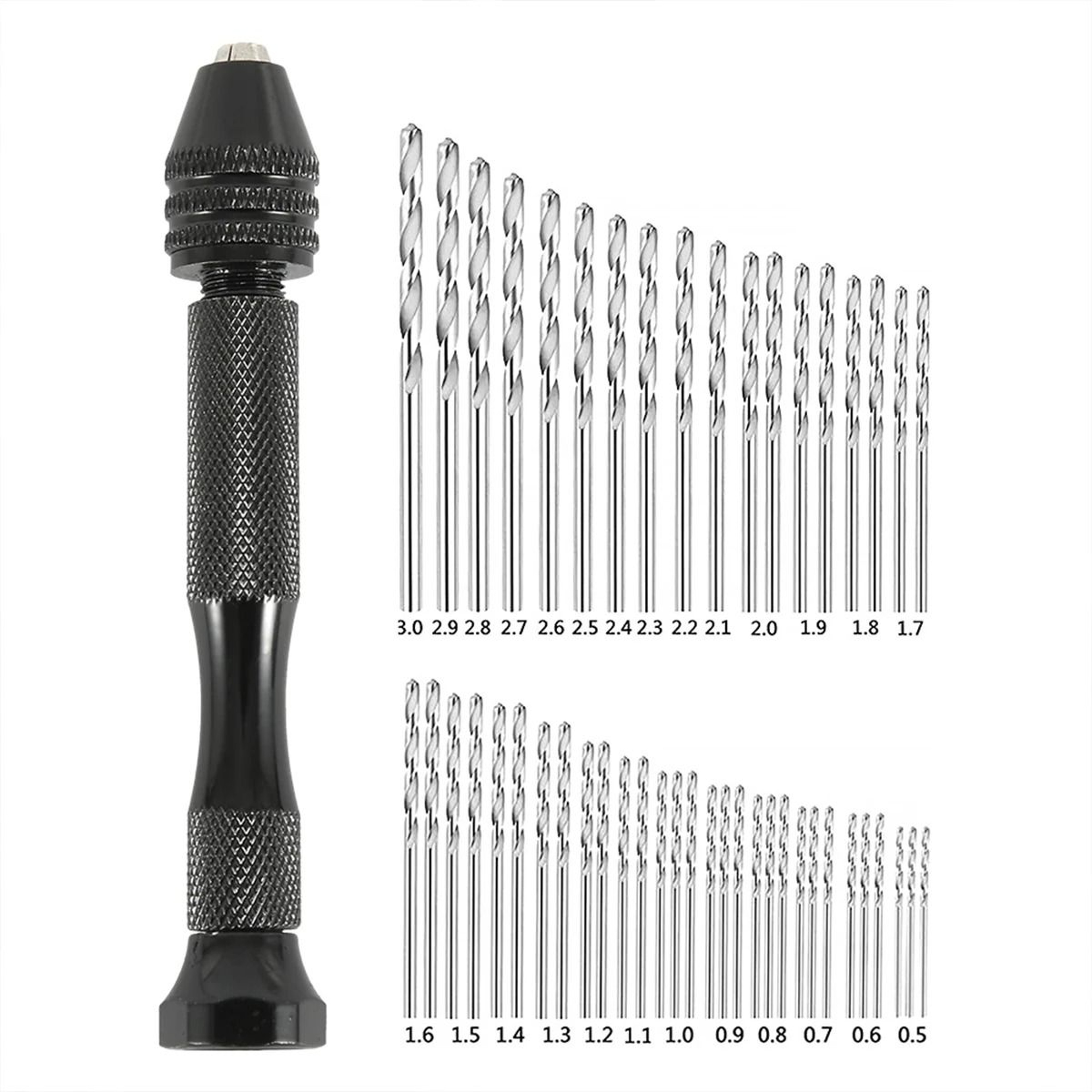 49Piece Precision Aluminum Hand Drill Set  Micro Twist Drill Bit Kit 8