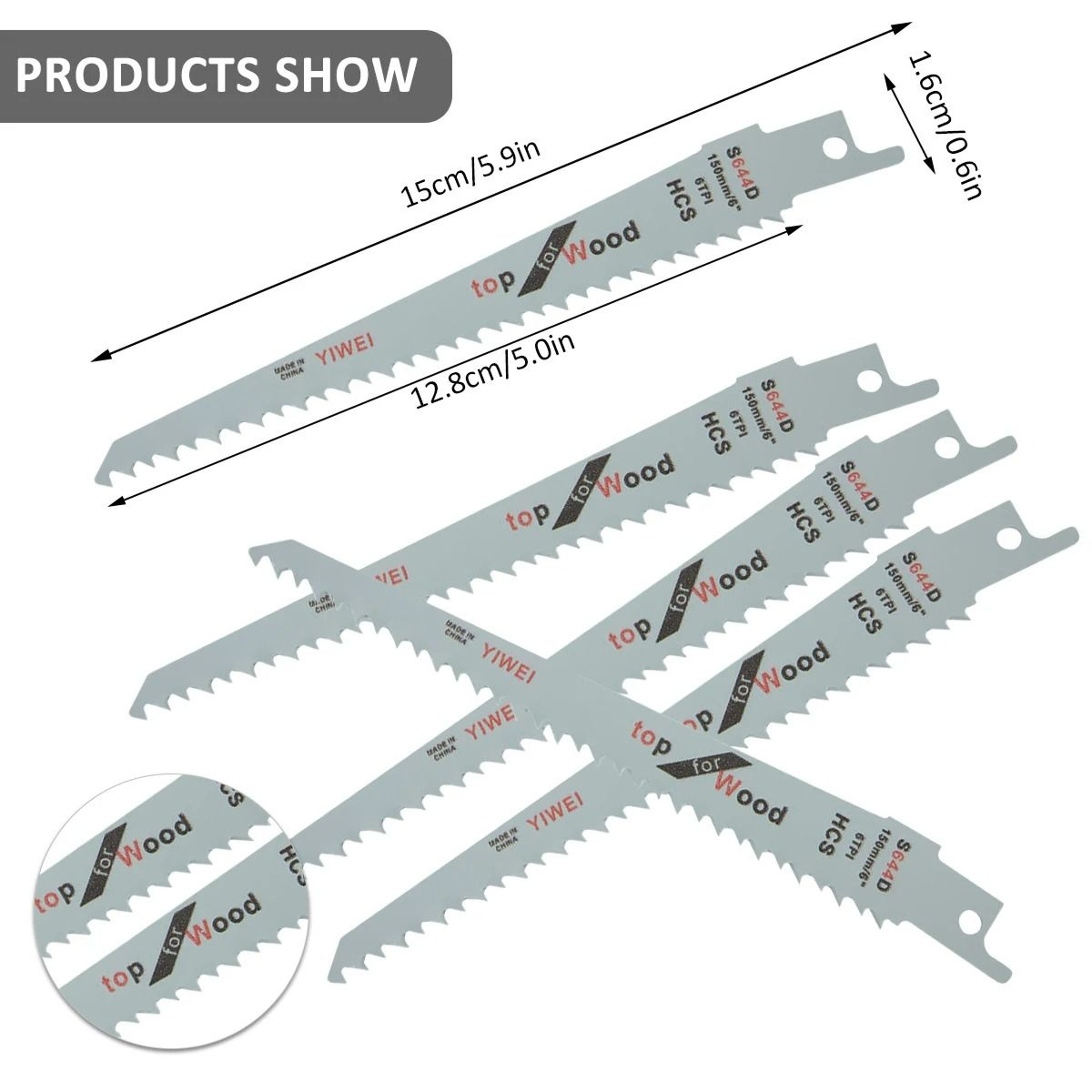 5Piece MultiPurpose Reciprocating Sabre Saw Blade Set For Wood  Metal Cutting 5