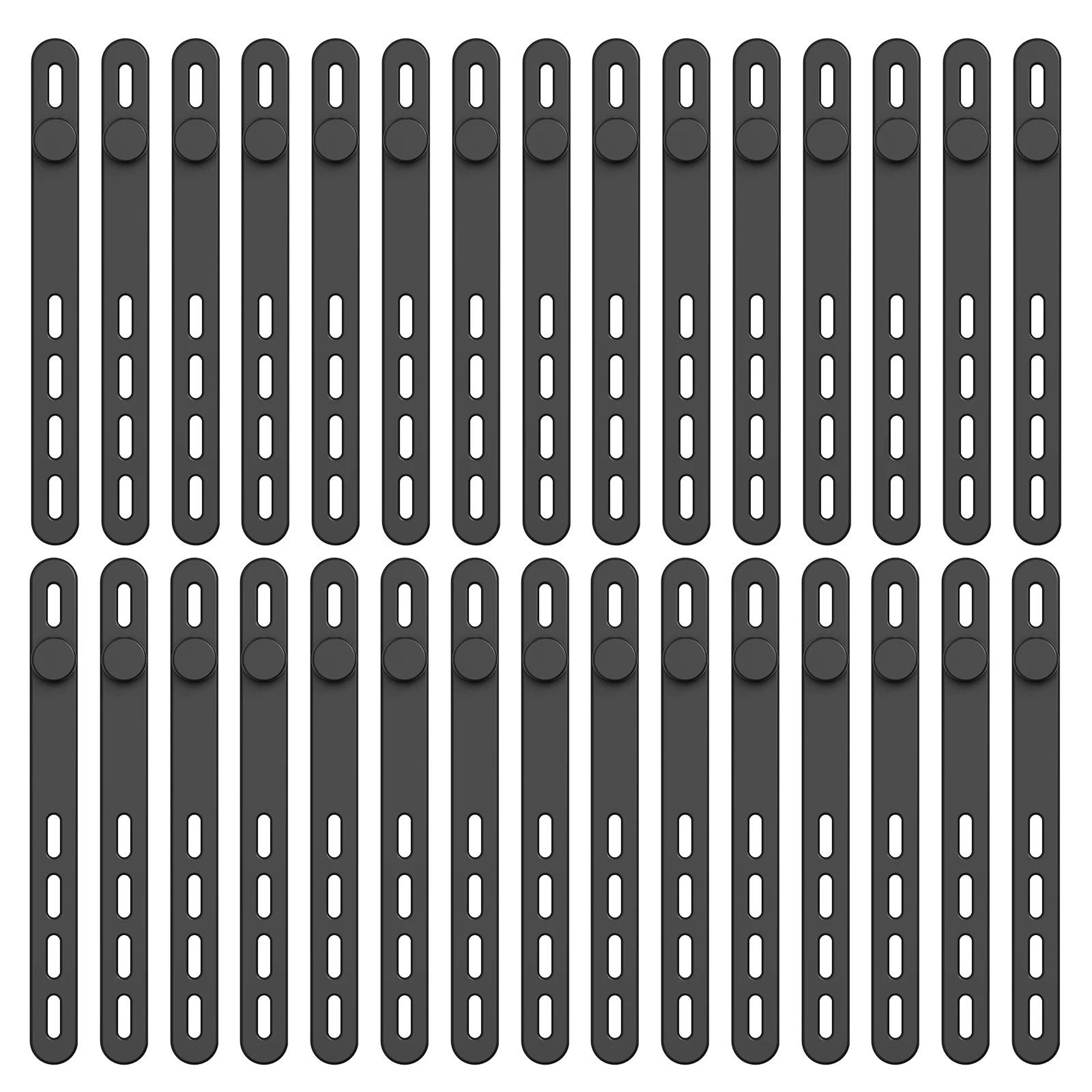 30Piece MultiColored Silicone Cable Ties  Adjustable Reusable Cord Management Straps 8