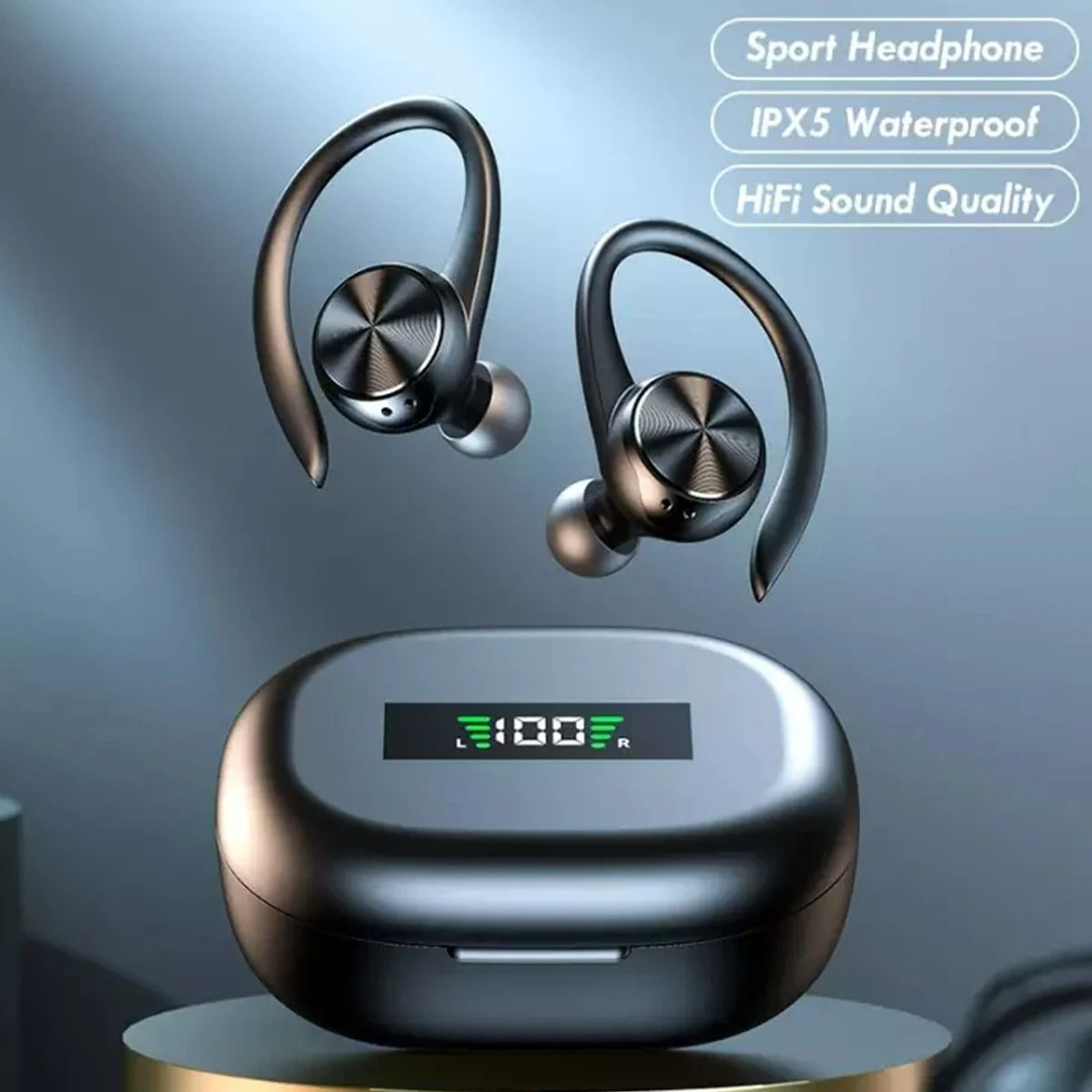 Wireless Bluetooth 50 Sports Headphones  IPX5 Waterproof Earbuds With 500mAh Charging Case 0