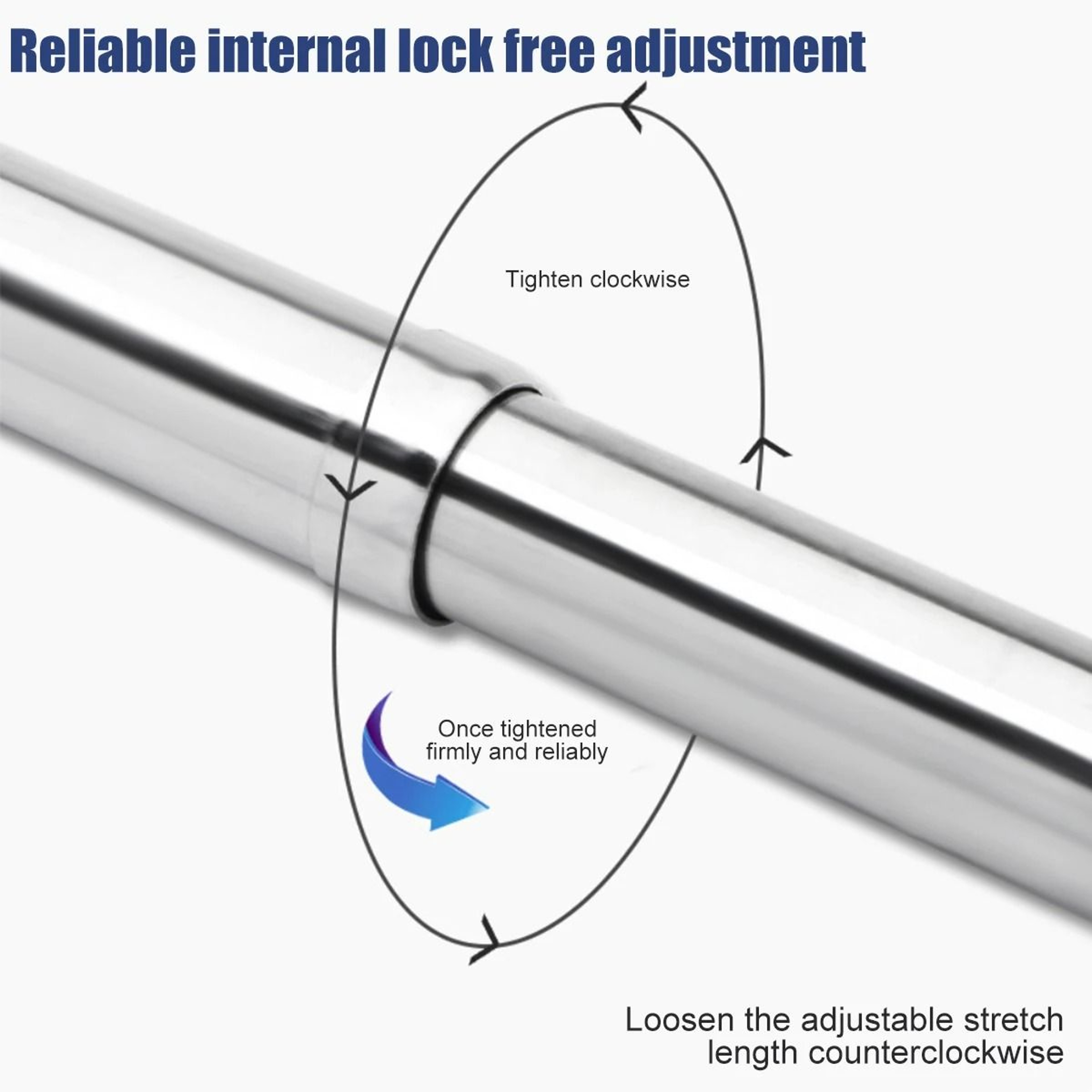 Extendable Stainless Steel Closet Wardrobe Rail  Adjustable Clothing Rod With Mounting End Sockets 5