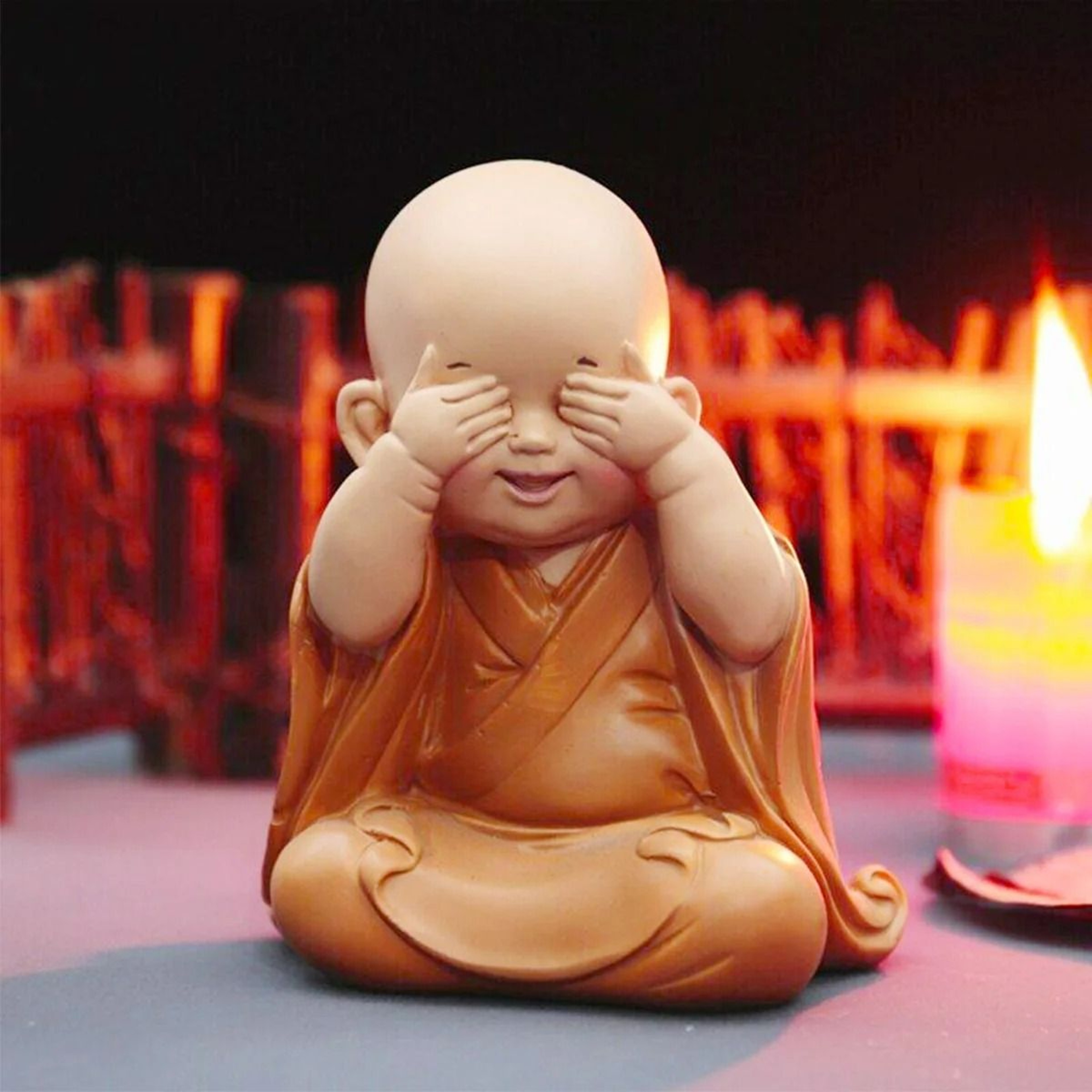 Serene Little Monk Figurine  Cute Buddha Statue For Zen Home Decor 7
