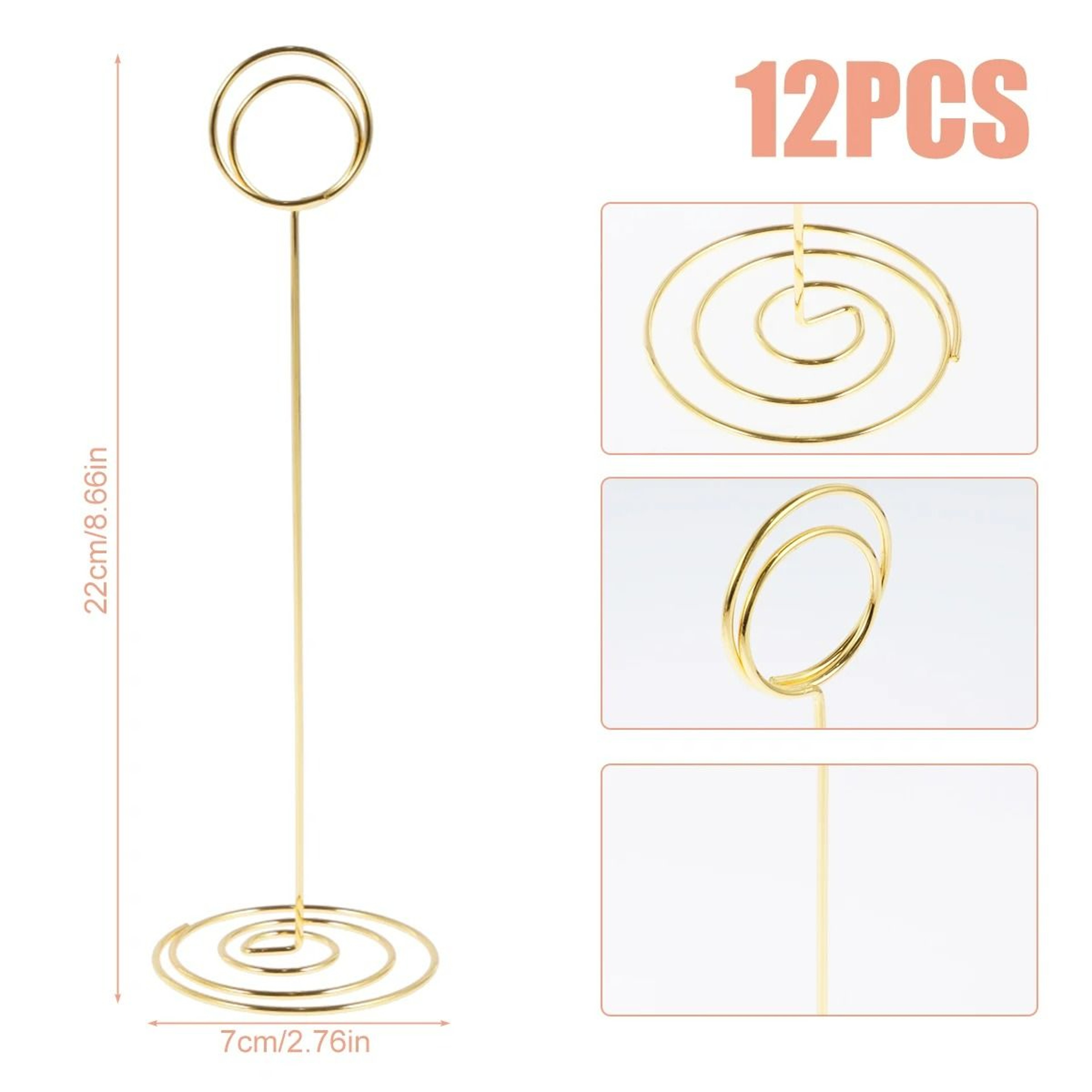 Elegant 12Piece Metal Table Number Holder Set  86 In Place Card Stand 3