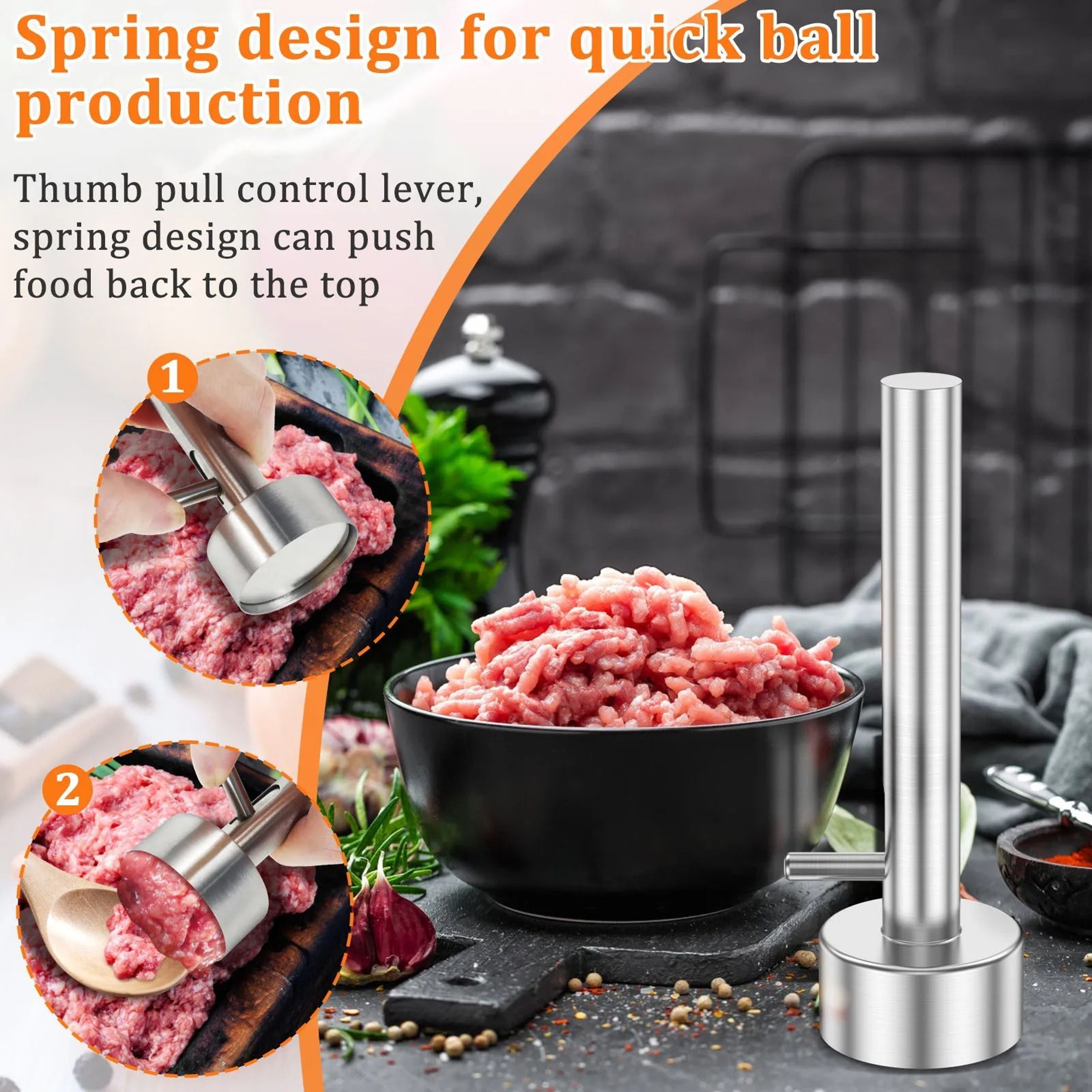 Stainless Steel Falafel Scoop And Meatball Maker 3