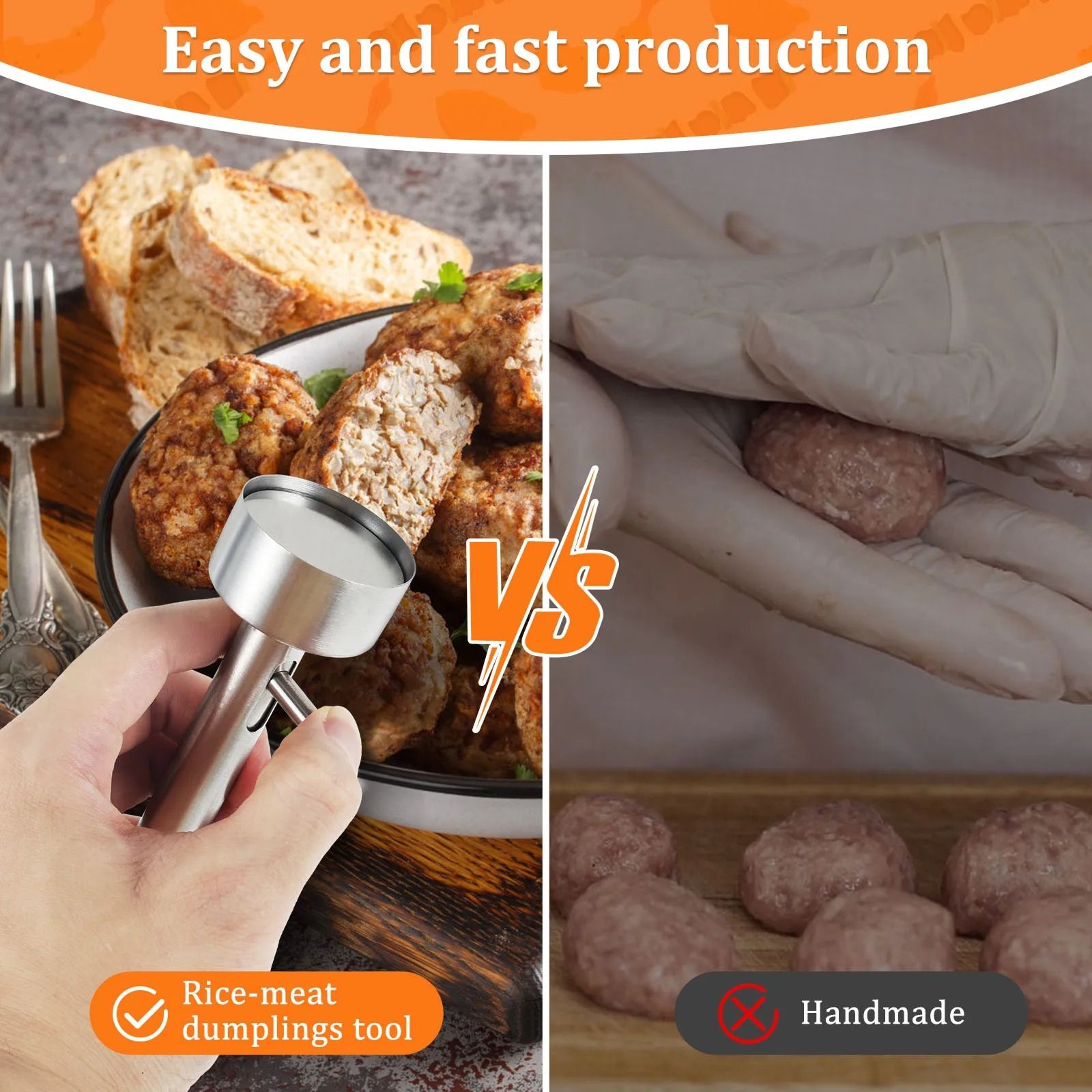 Stainless Steel Falafel Scoop And Meatball Maker 4