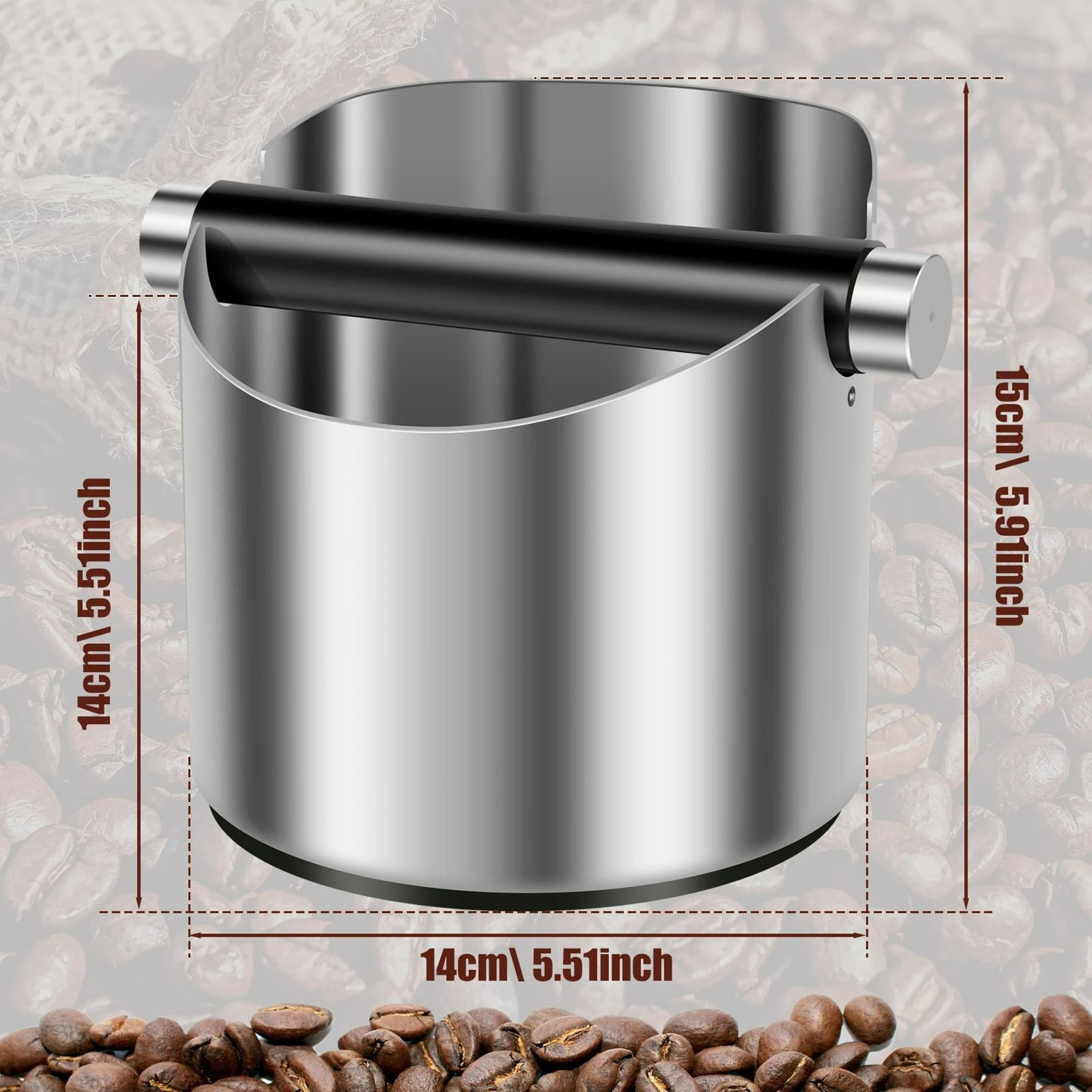 Stainless Steel Espresso Knock Box With NonSlip Base 8