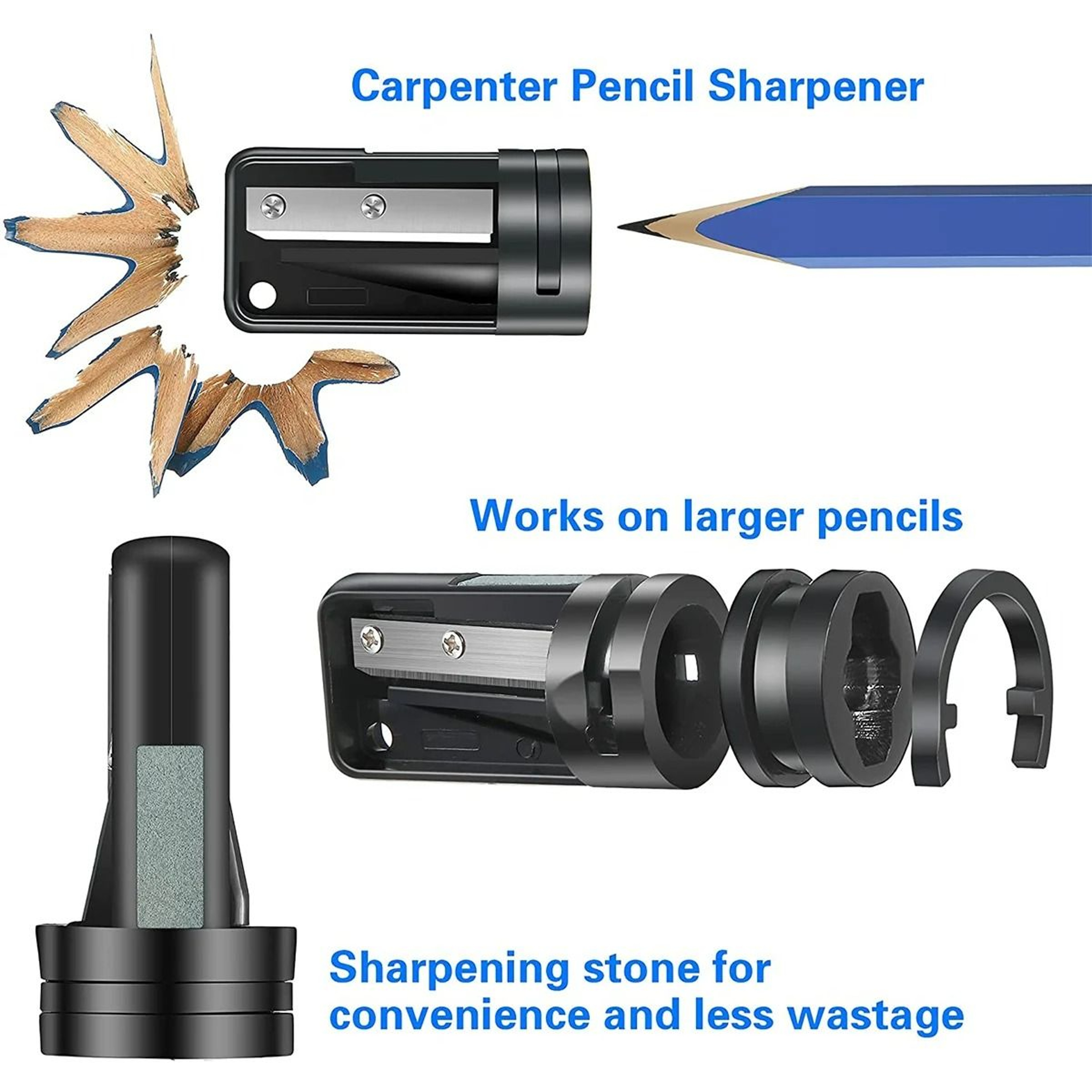 12Piece Carpenter Pencil  Sharpener Set  7Inch Flat Construction Pencils 3