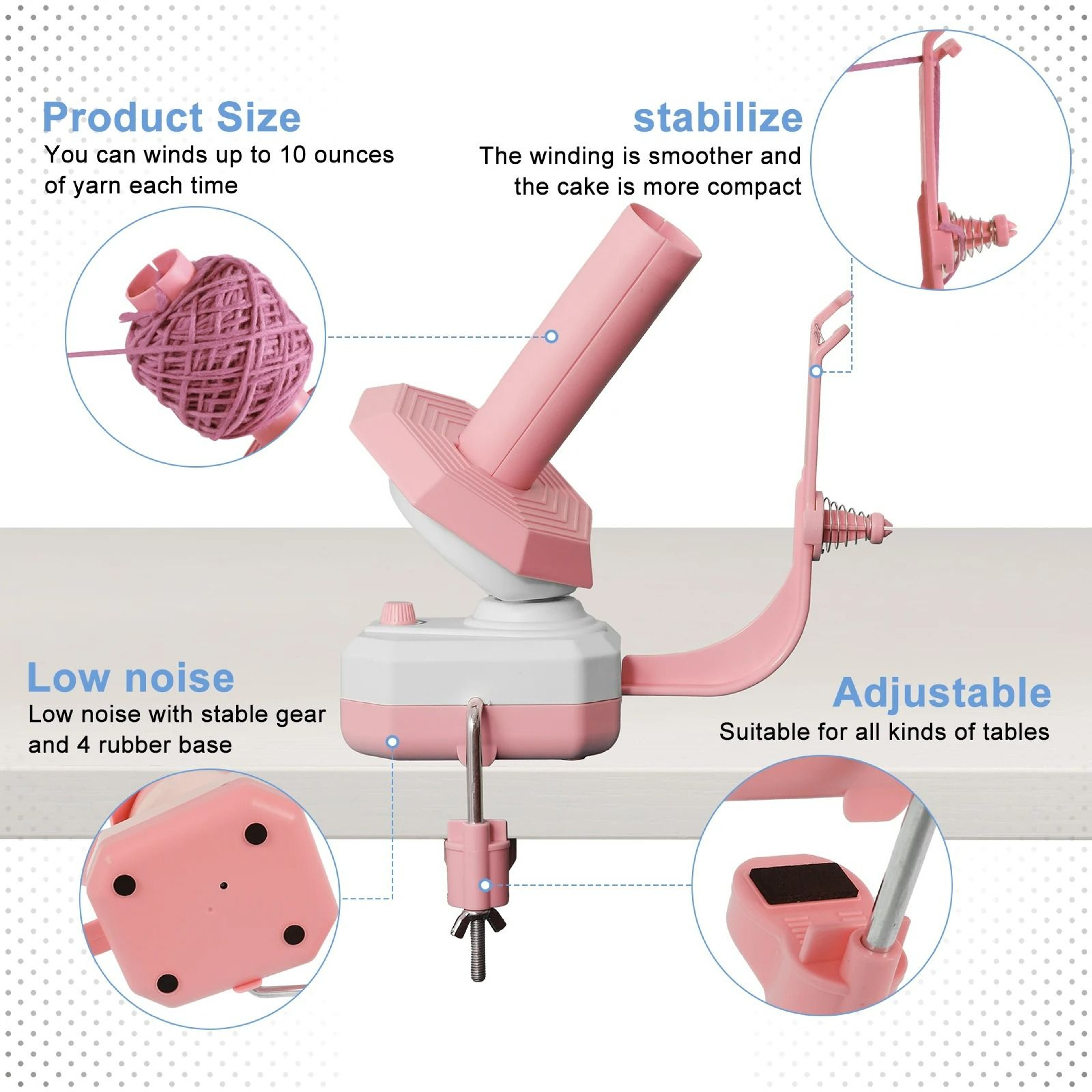 Electric Automatic Yarn Ball Winder  Efficient MotorDriven Stepless Speed Wool Winder 4