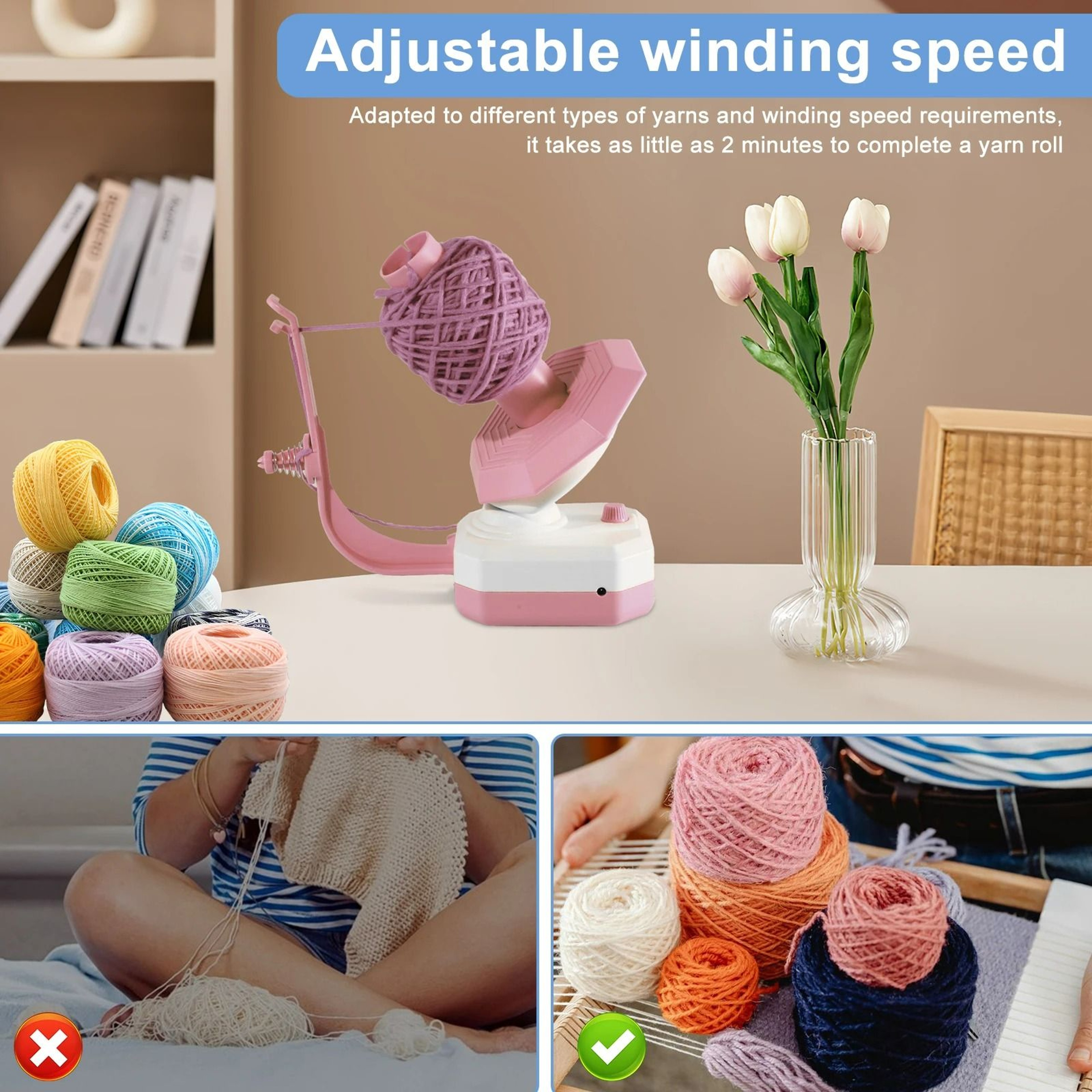Electric Automatic Yarn Ball Winder  Efficient MotorDriven Stepless Speed Wool Winder 5