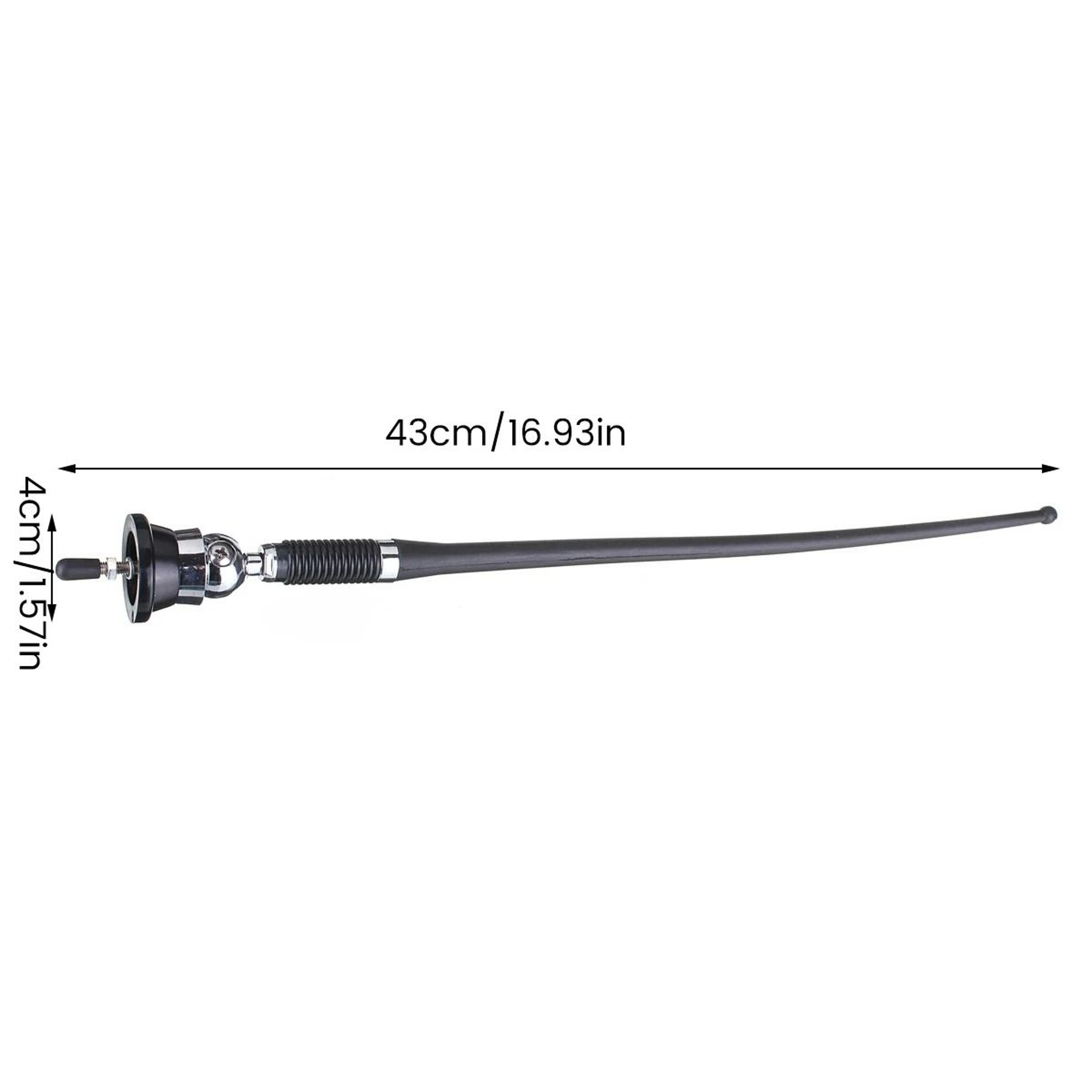 17Inch Car Roof AMFM Radio Antenna  Flexible Rubber Aerial With 180 Swivel Base  51 Cable 5