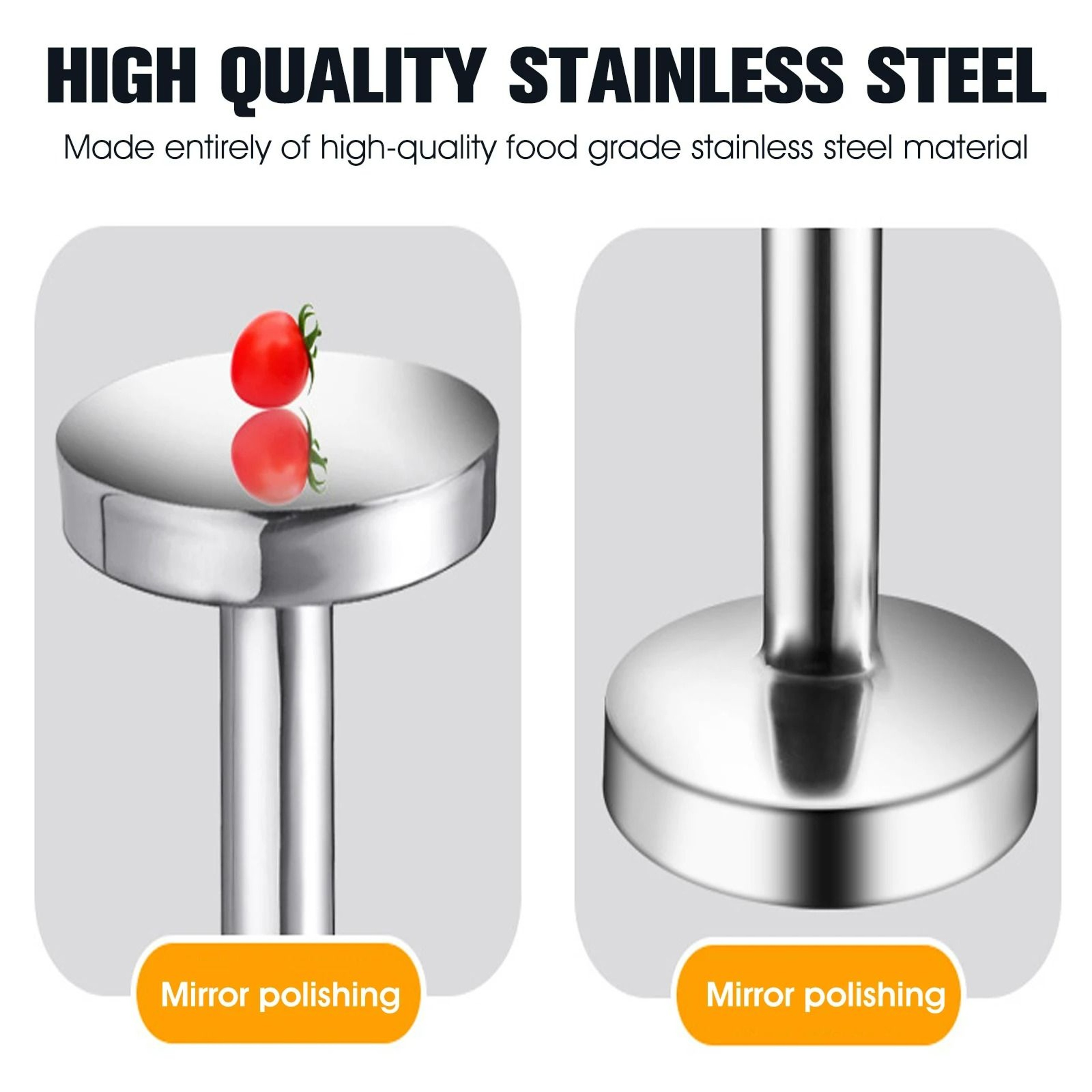 Stainless Steel Meat Pounder  Flattener  Large Round HeavyDuty Tenderizer Tool 5