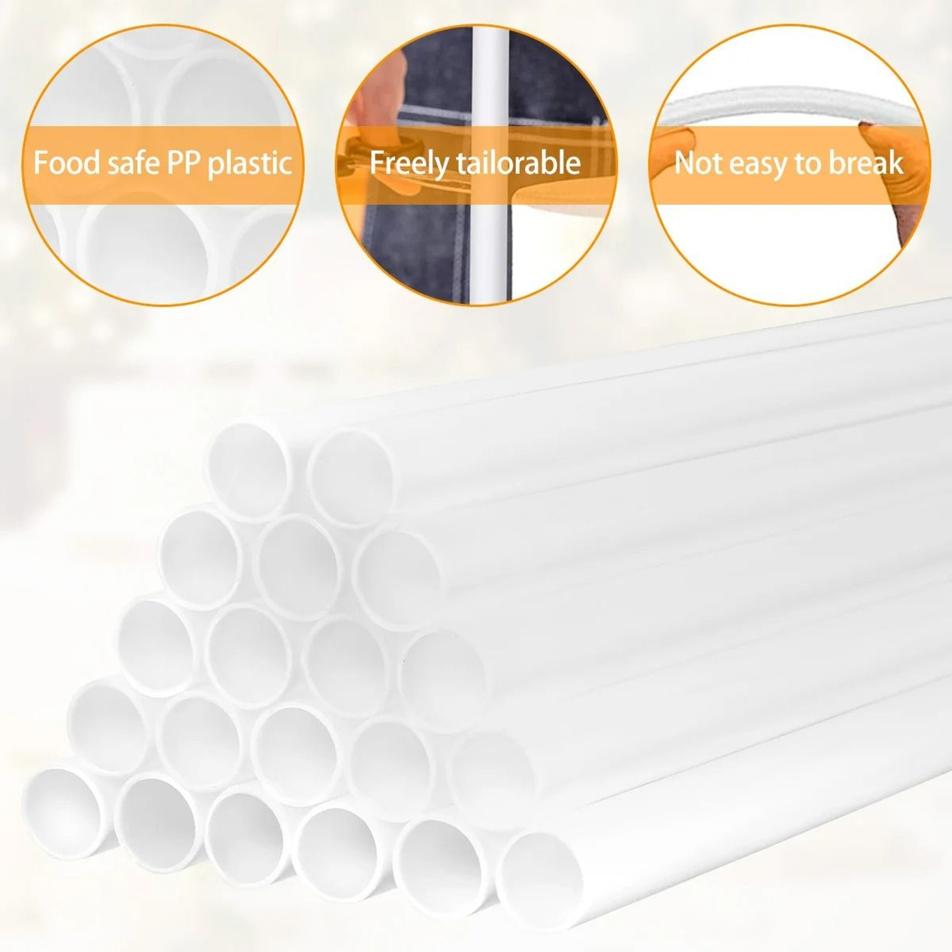 20Piece White Plastic Cake Support Rods  HighStability 04 Diameter Dowel Straws For Tiered Cake Sta 4