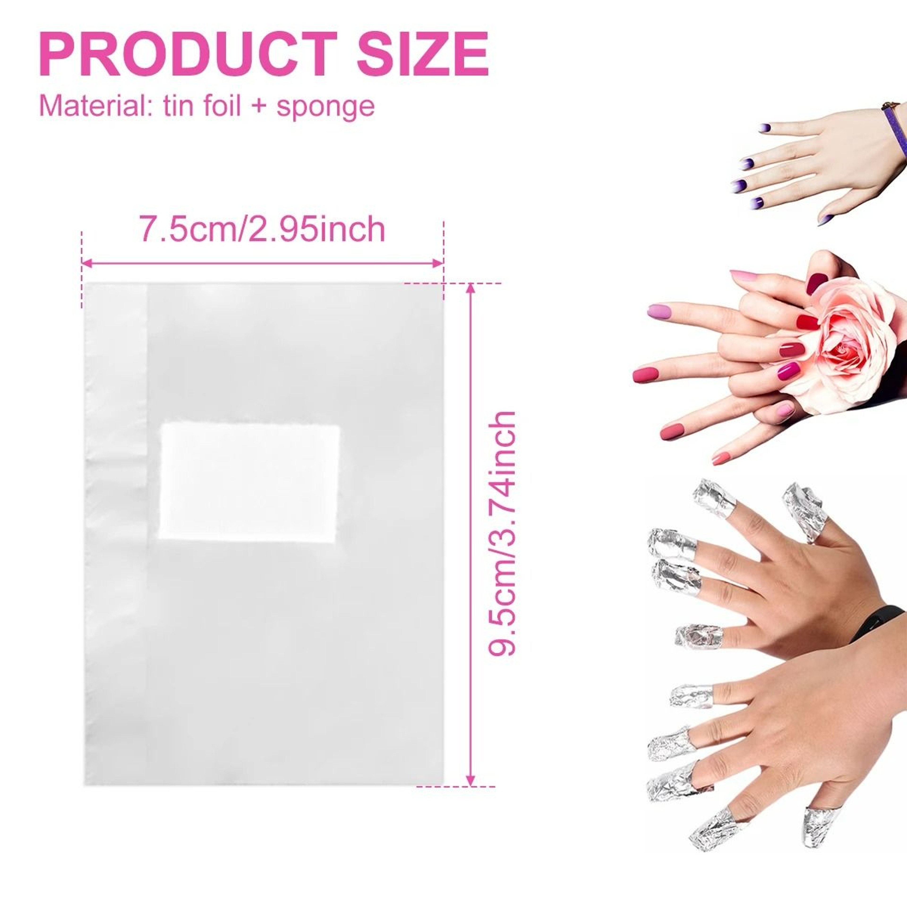 500Piece Nail Foil Wraps  HeavyDuty Acrylic  SoakOff Gel Polish Remover Kit 1