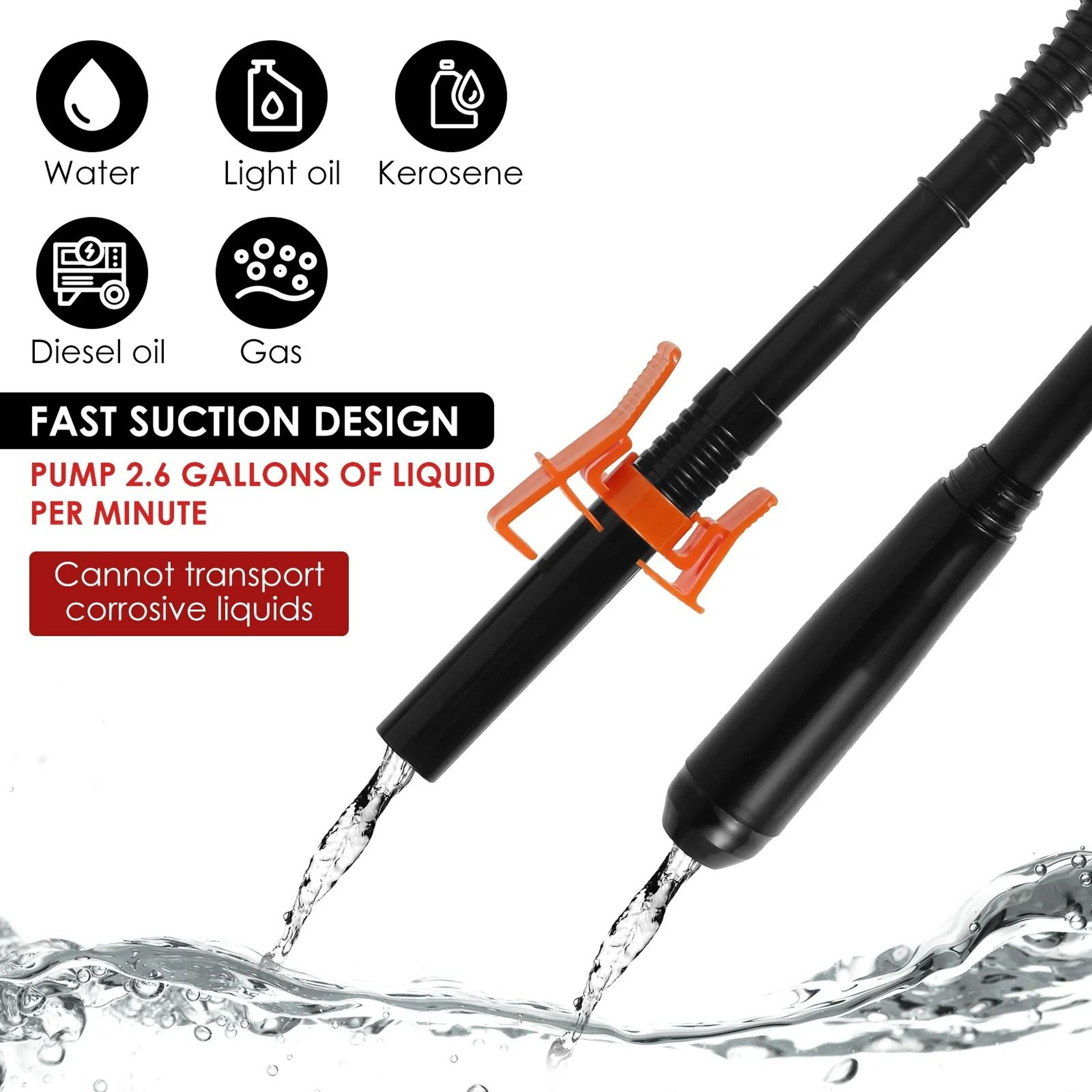 BatteryOperated Portable Transfer Pump  22 GPM Efficient Electric Siphon Pump For Diesel And Fuel 2