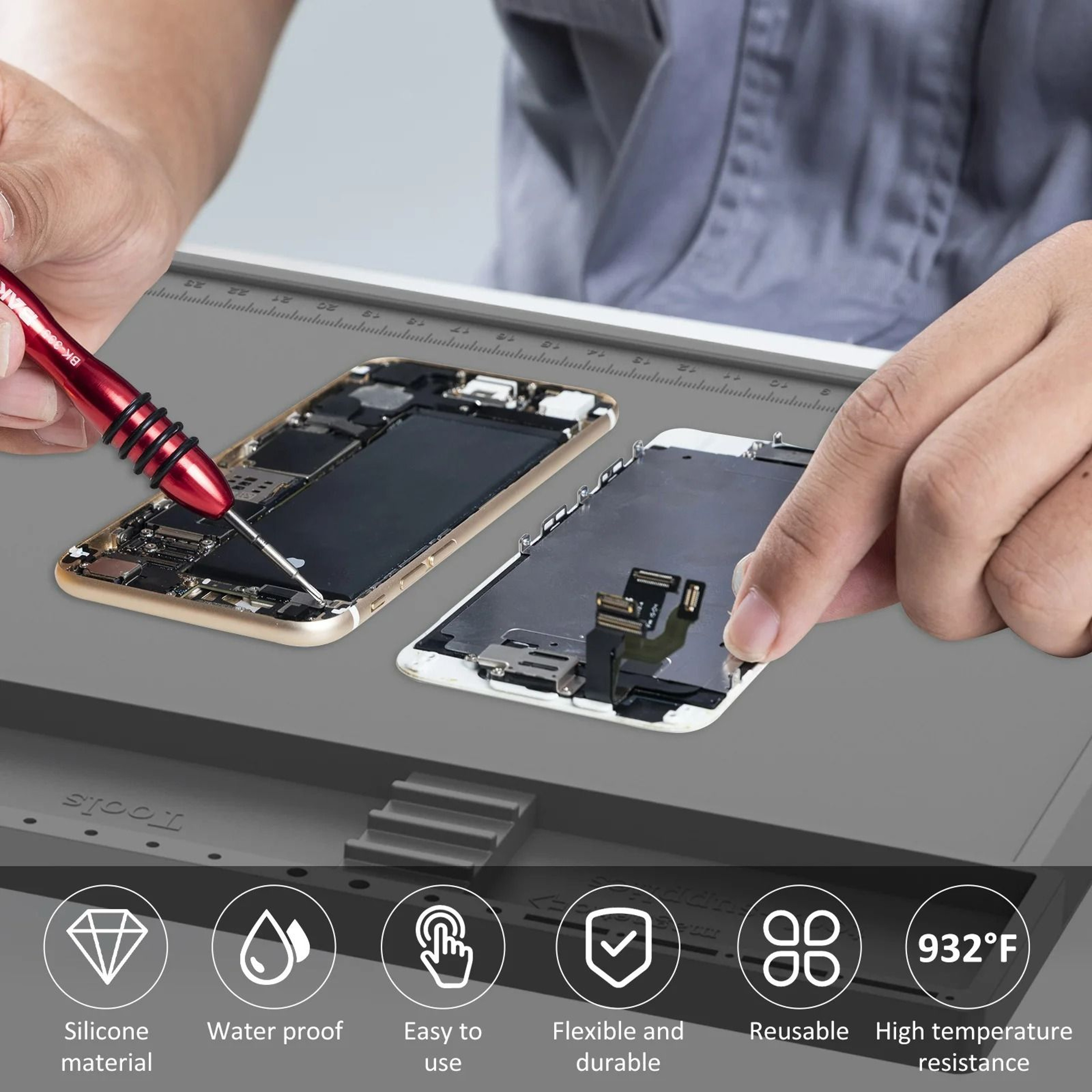 Silicone Repair Pad  HeatResistant Soldering Mat With Magnetic Work Zones 2