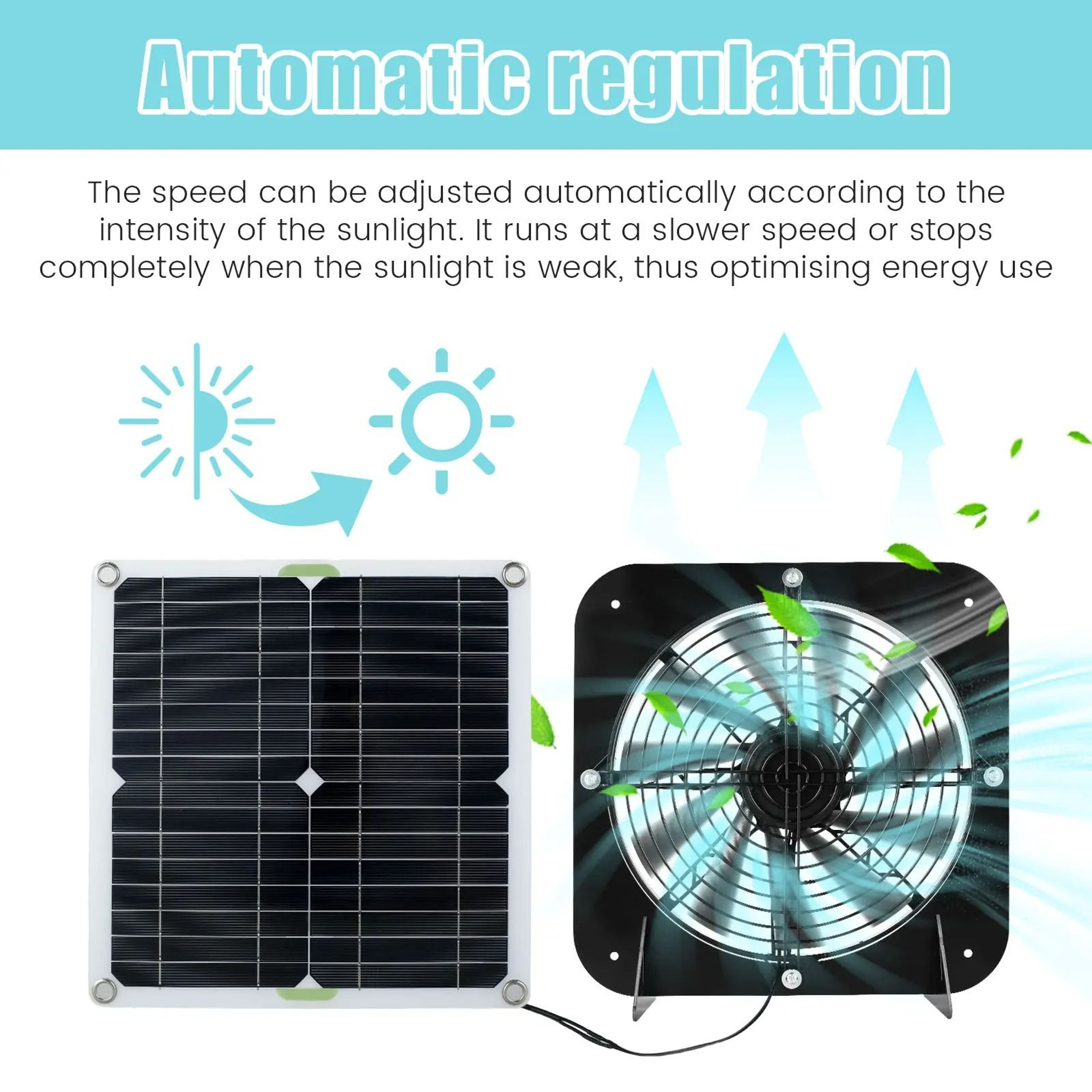 100W Solar Panel Exhaust Fan Kit  135 In Waterproof Cooling Fan For Chicken Coops And Greenhouses 5