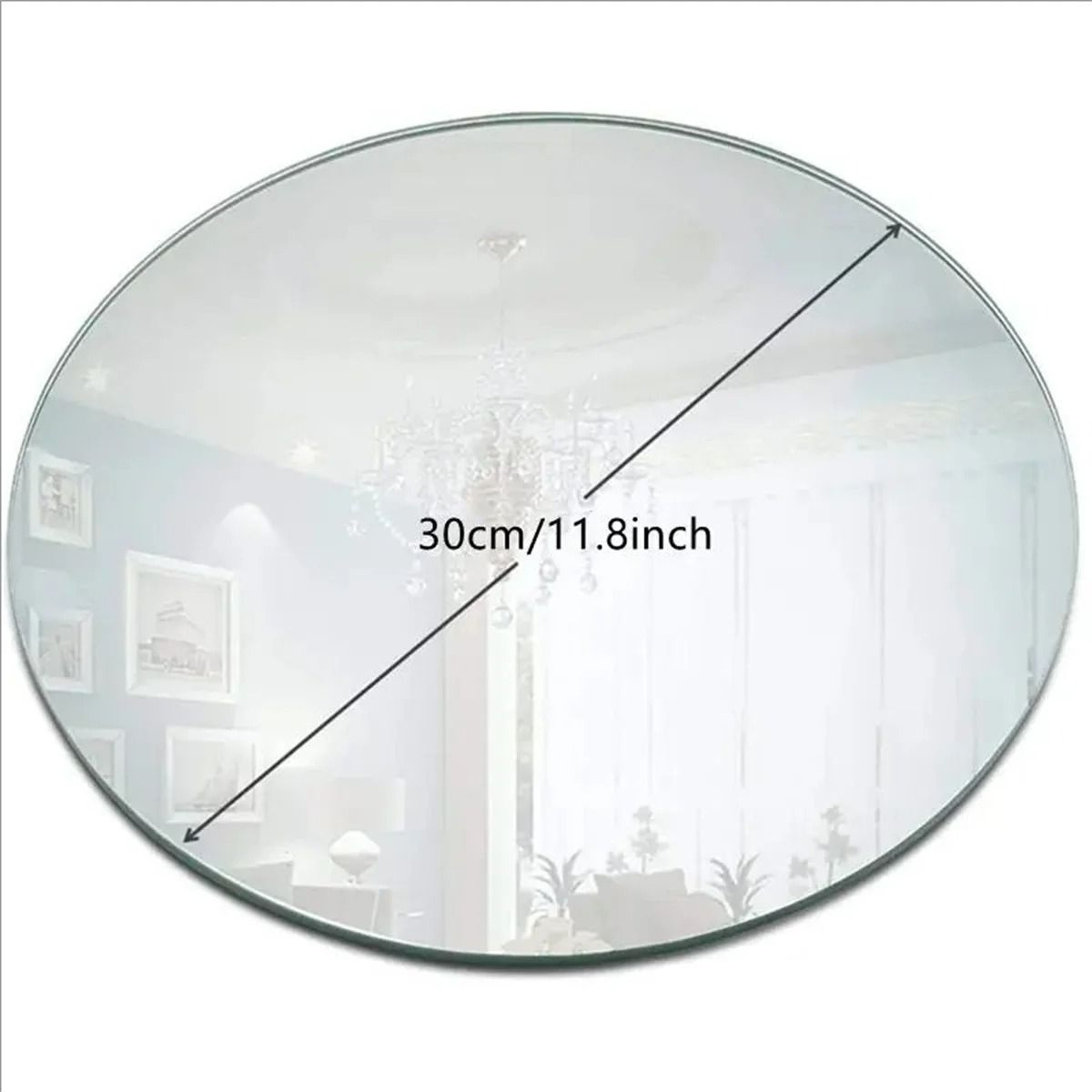 Acrylic Round Mirror Plate Set  10Piece Reflective Centerpiece Trays For Wedding Tables And Birthda 6