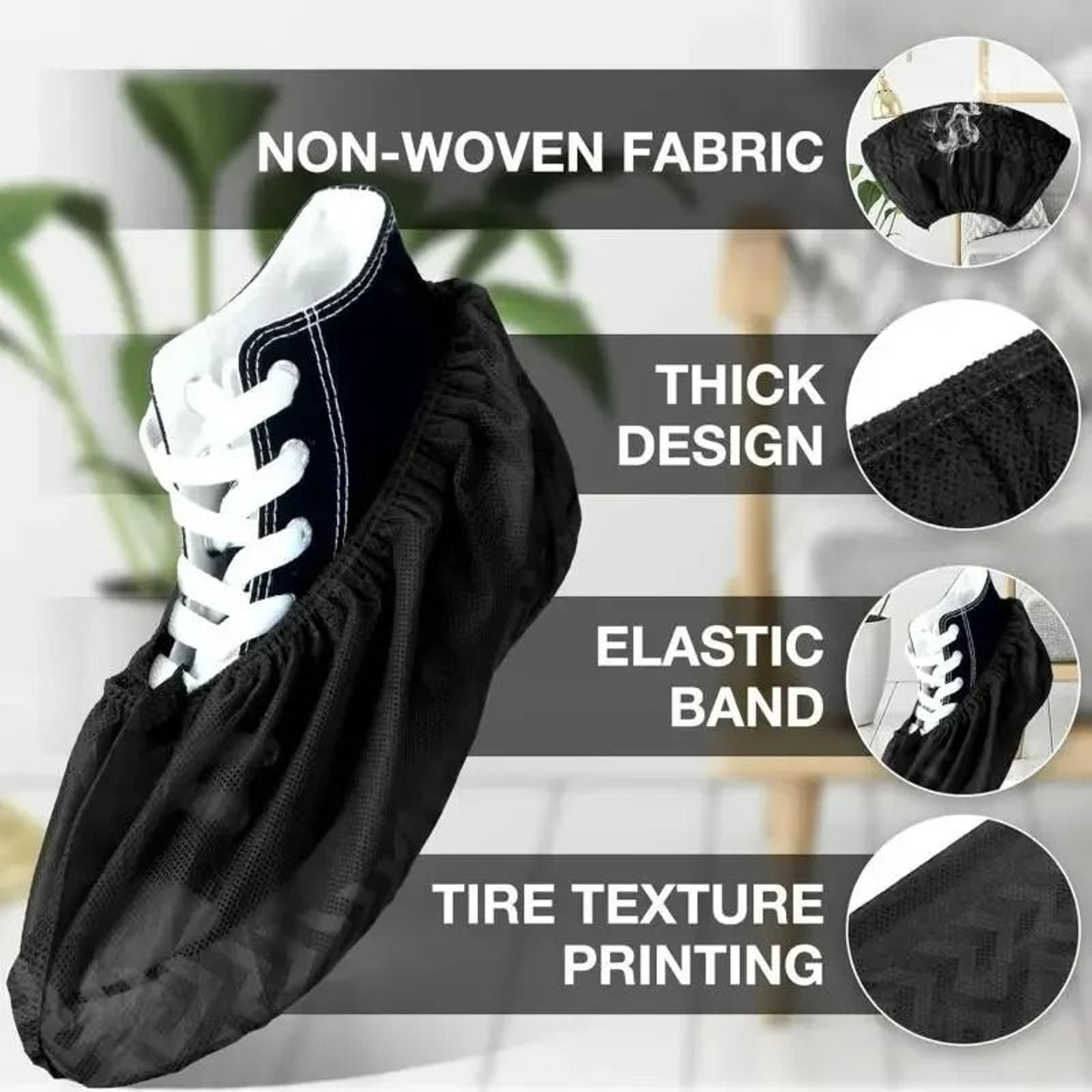 100Pack Disposable Boot And Shoe Covers  NonSlip Foot Booties And Protective Coverings For Home And 3