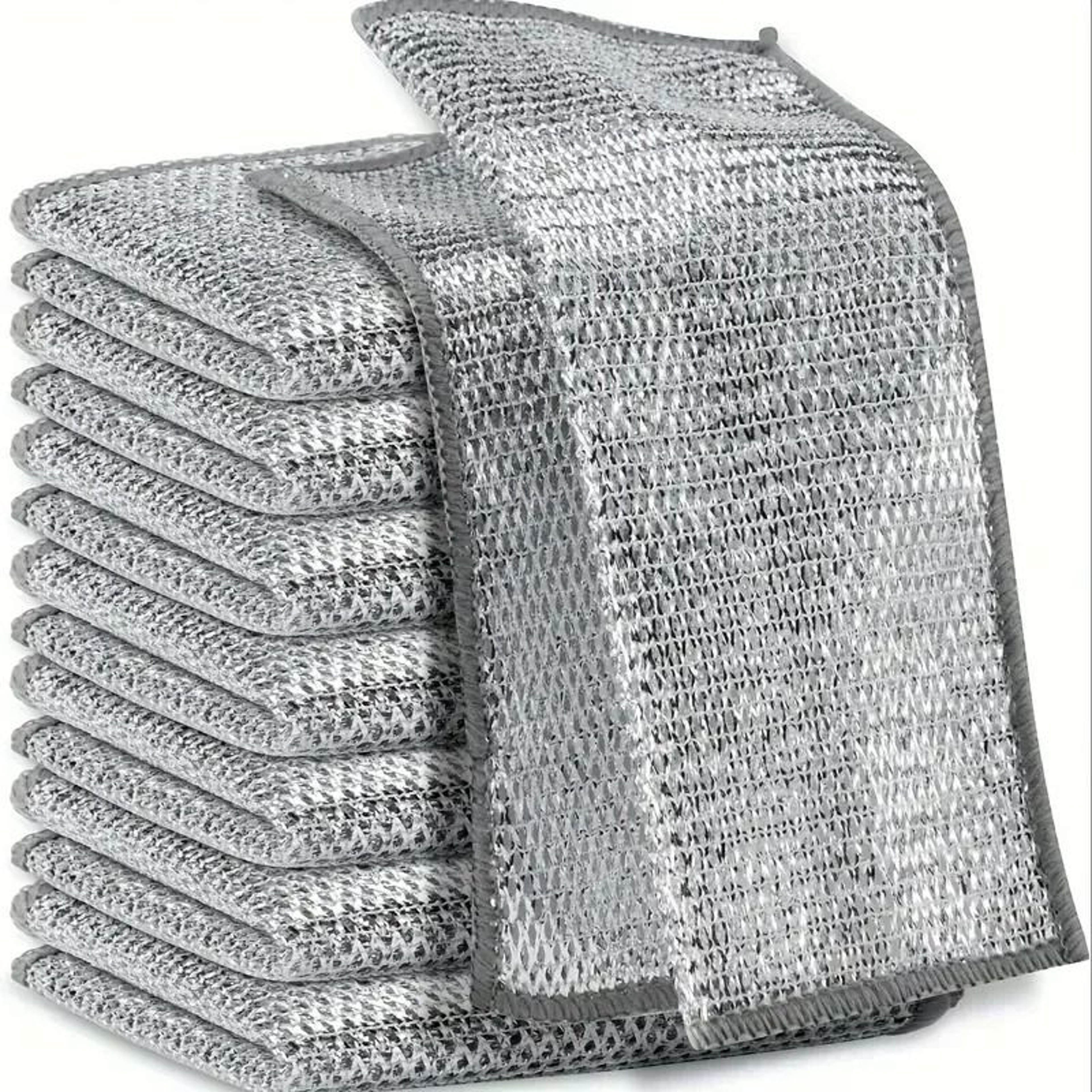 50Pack Magic Wire Dishcloths  NonScratch Silver Wire Scrubbing Cloths With Builtin Sponge For Kitch 2