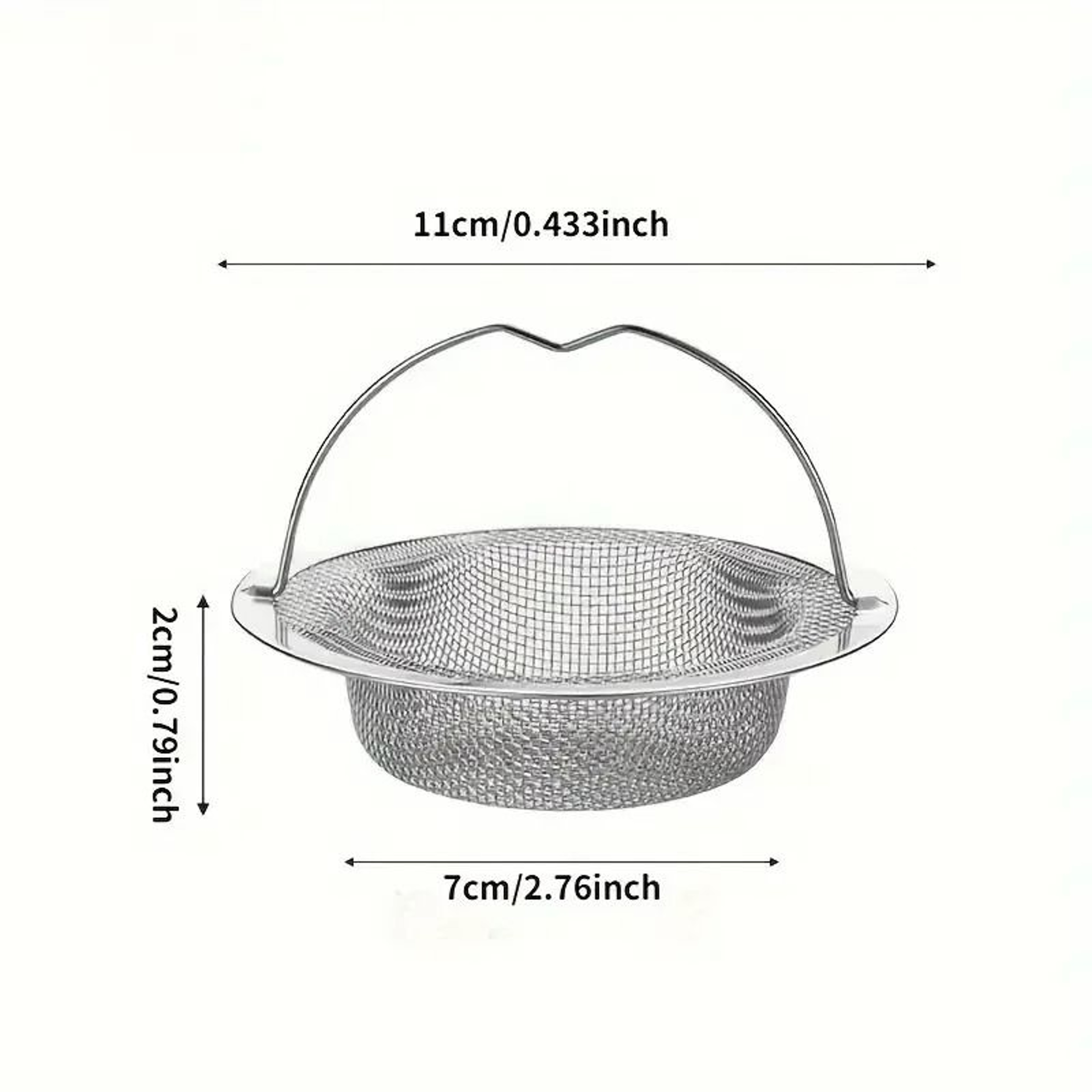 Stainless Steel Kitchen Sink Strainer  Replacement Drain Basket Filter With Handle And Stopper 3