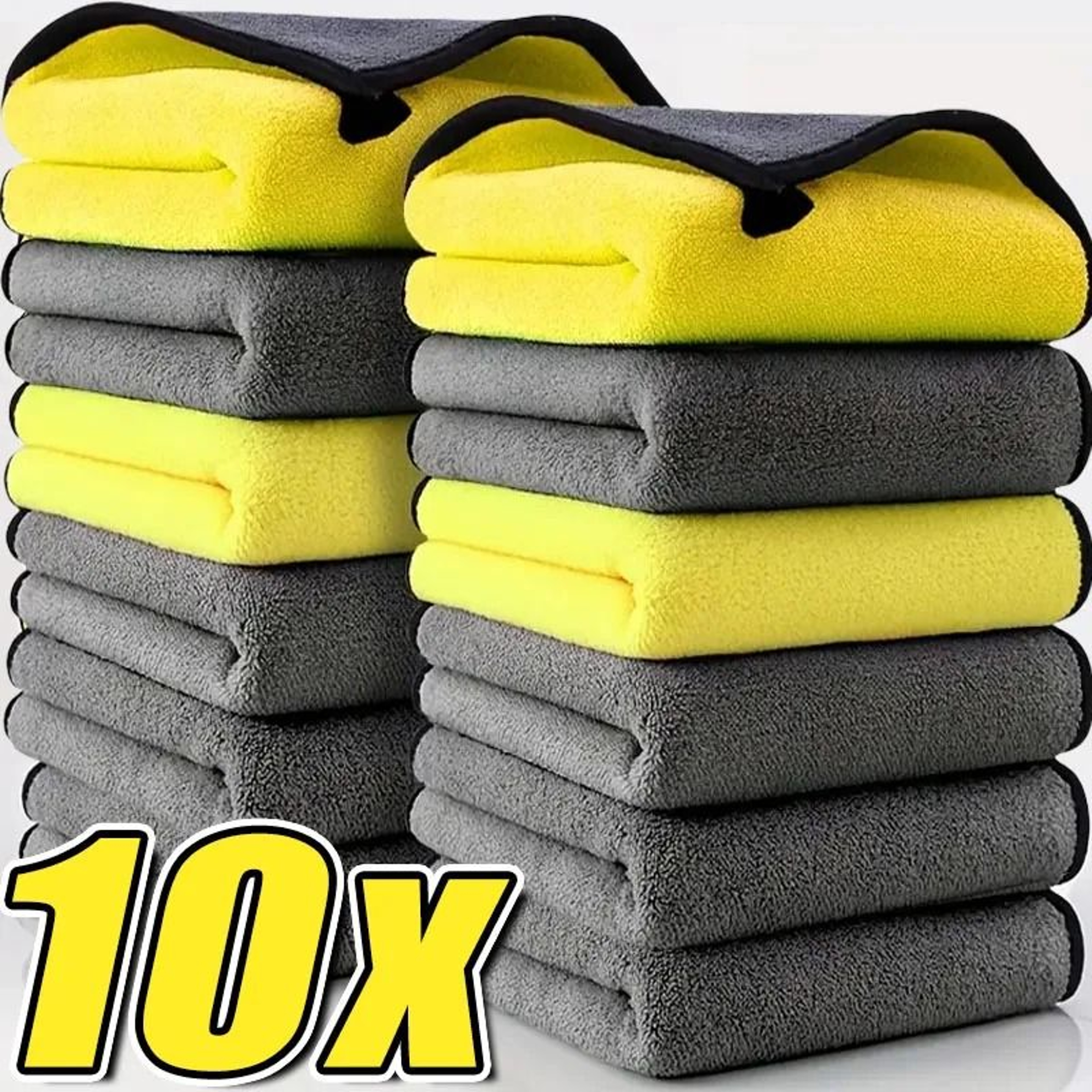 10Pack DoubleLayer Thickened Microfiber Car Cleaning Towels  UltraSoft Highly Absorbent Drying Clot 1