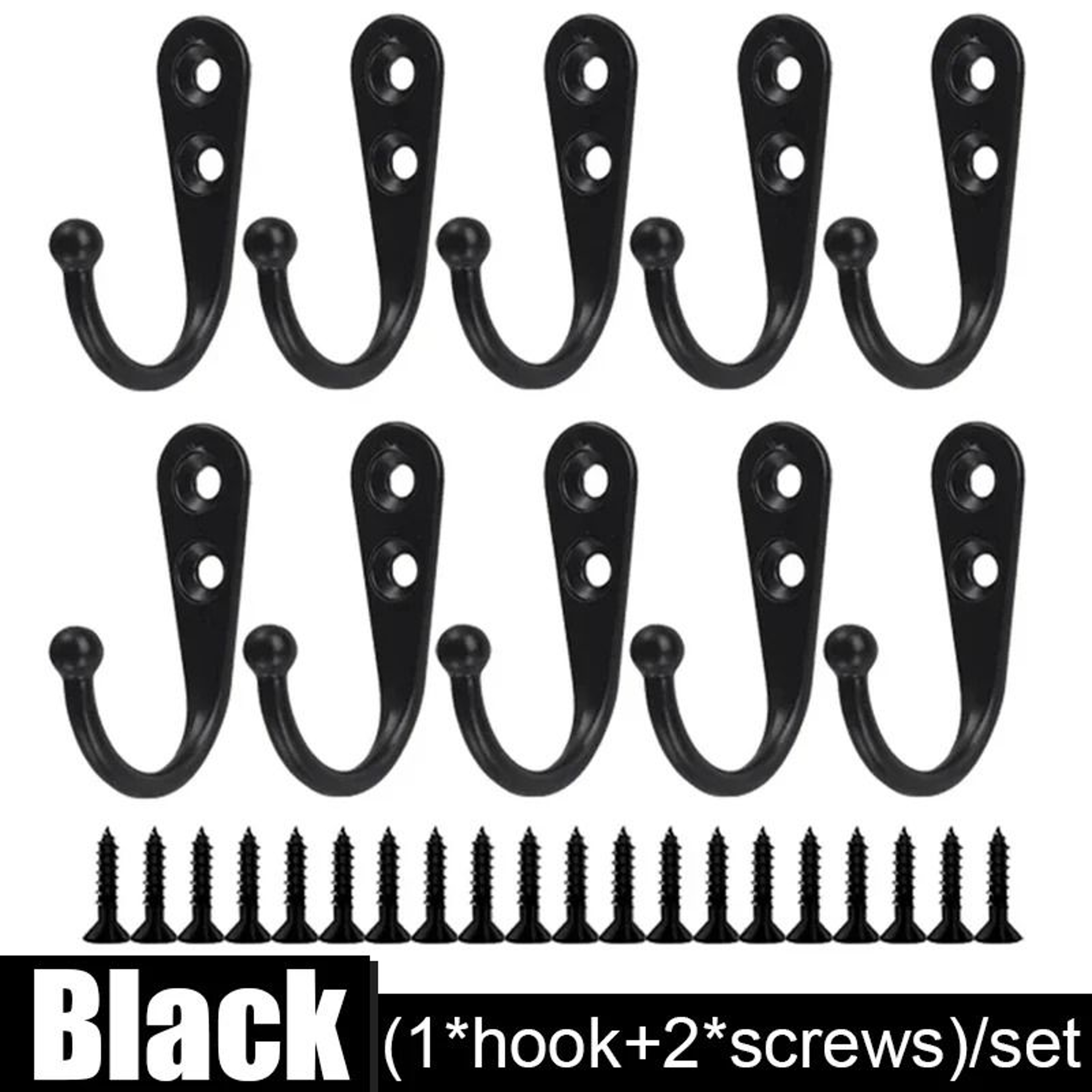 30Set Alloy Wall Mounted Hooks With Screws  HeavyDuty Hanging Hangers For Coats Towels And Bags 7