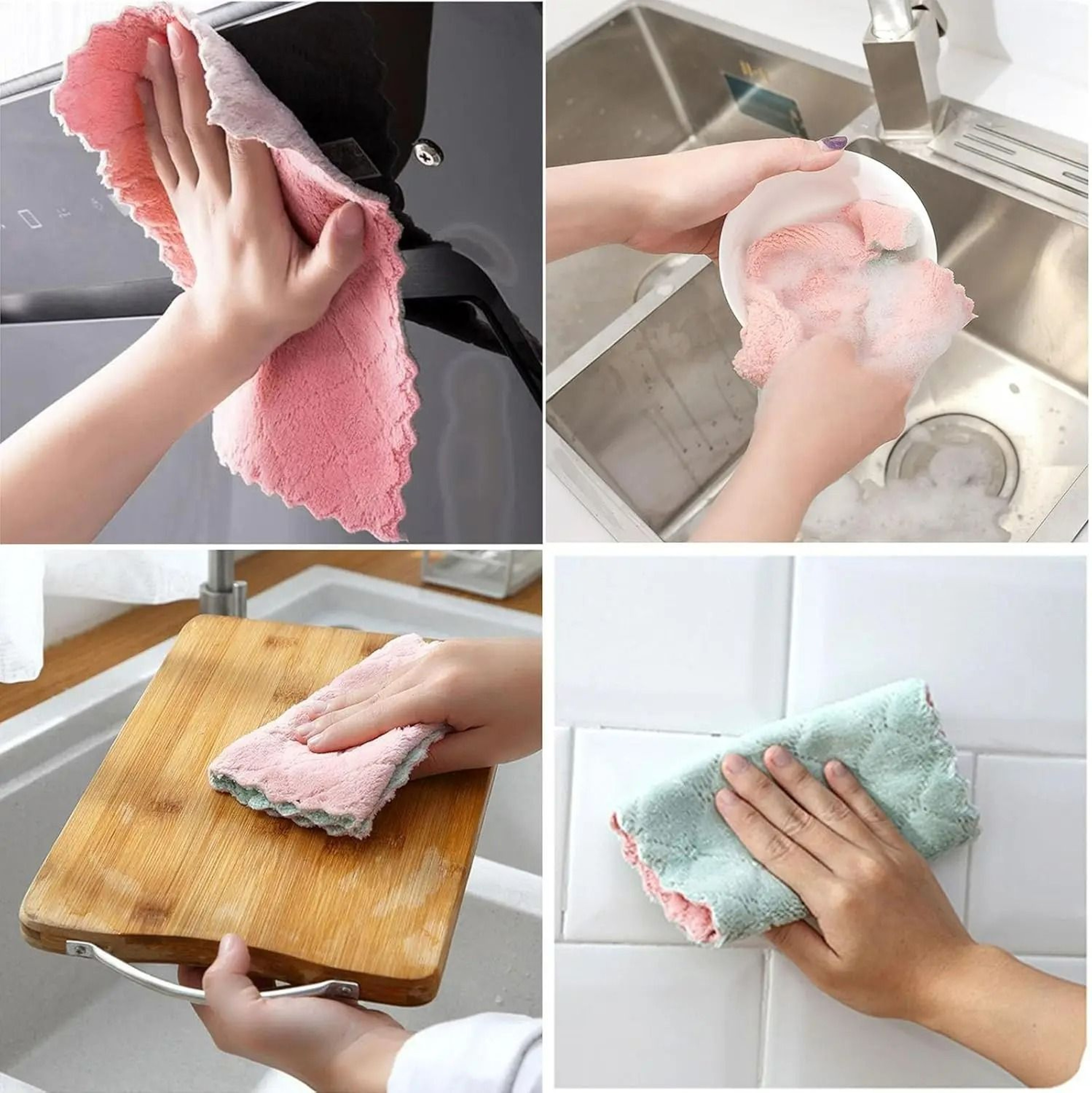 Super Absorbent DoubleLayer Microfiber Dishcloths 50Piece Set 5